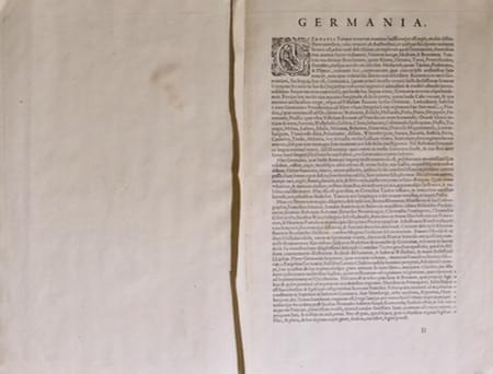 Text for Germany by Abraham Ortelius 1598