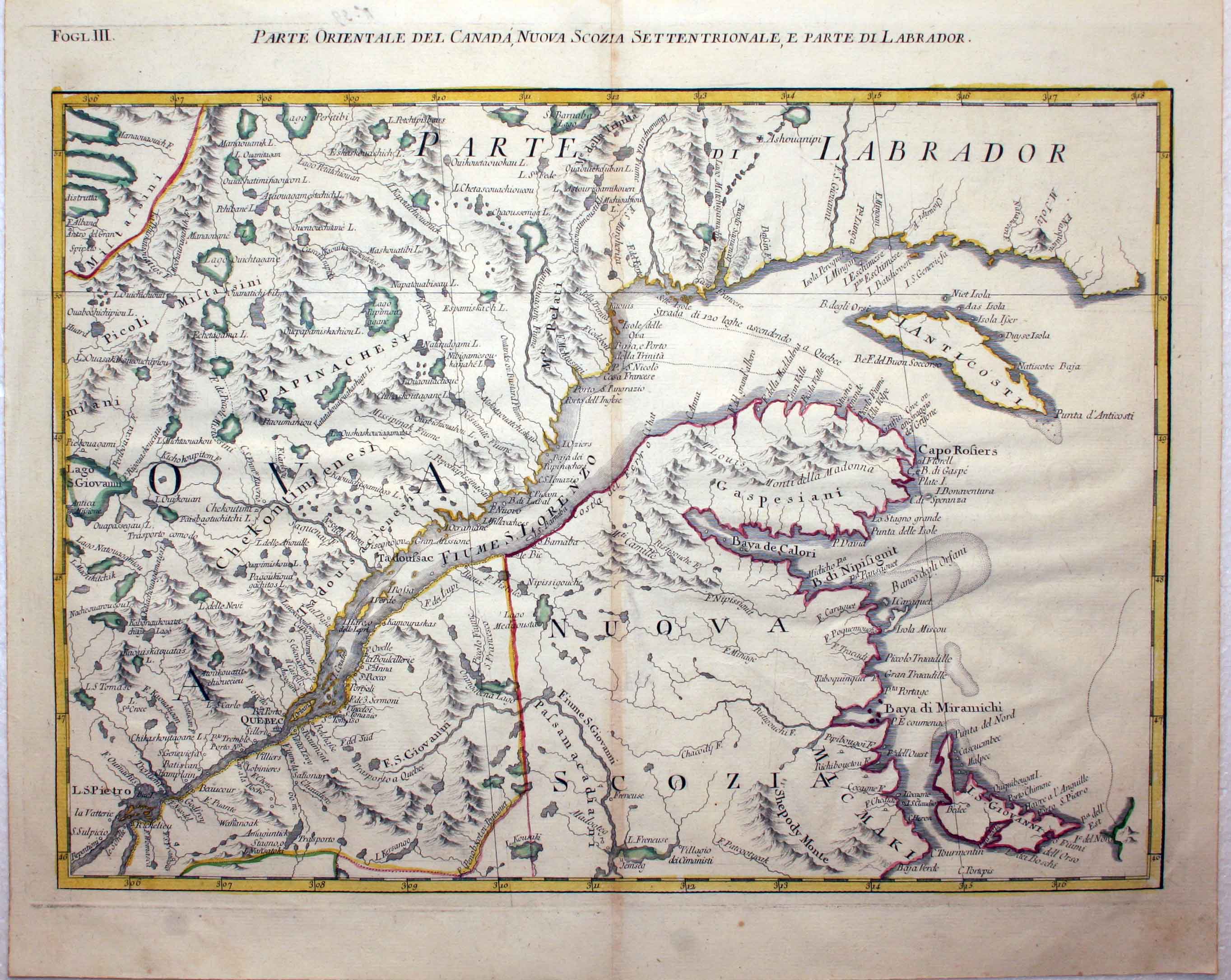 Nova Scotia / St. Lawrence, Antonio Zatta, 1778