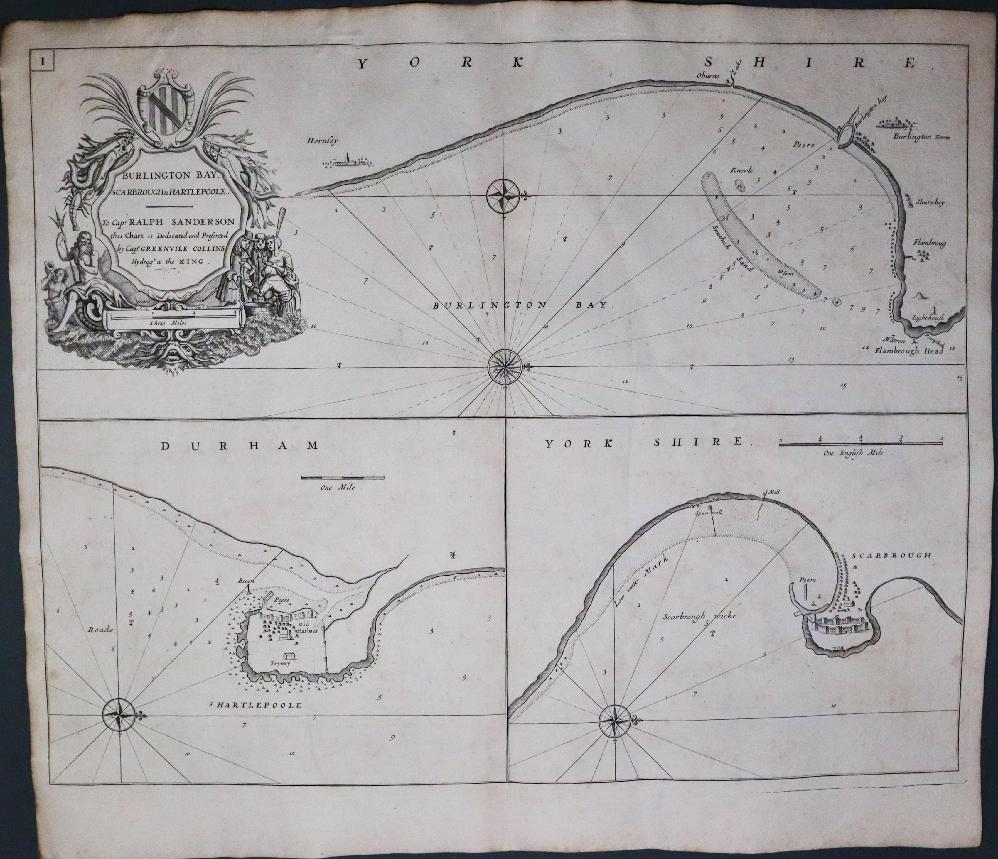 Brislington, Hartlepool & Scarborough, Captain Greenville Collins c.1745  Brislington, Hartlepool & Scarborough, Captain Greenville Collins c.1745