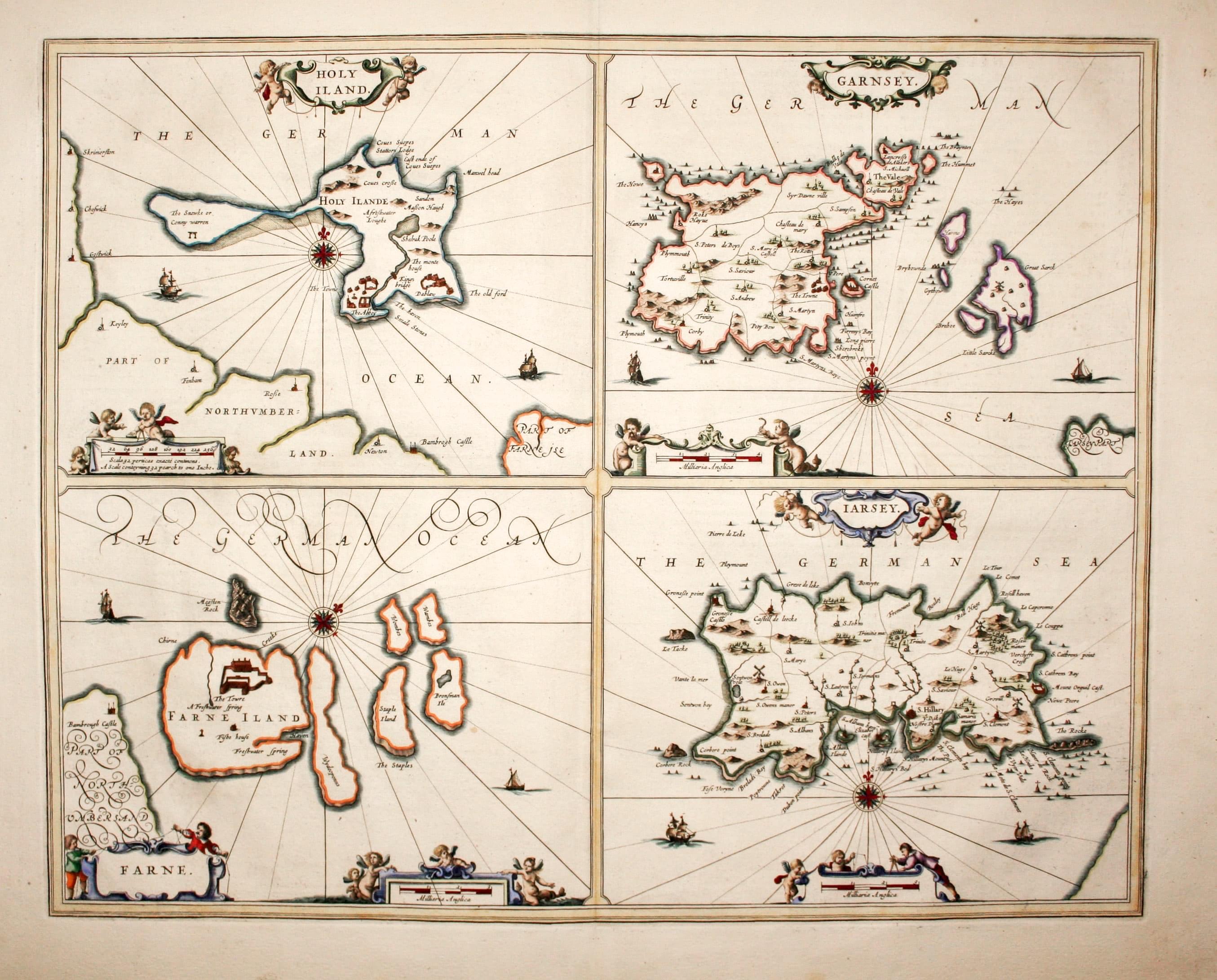 Map of Holy Island /Channel Islands, Jan Jansson 1659  Map of Holy Island /Channel Islands, Jan Jansson 1659