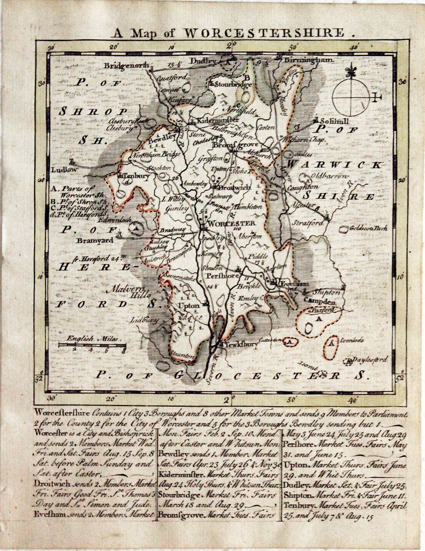 Worcestershire T. Kitchin & T. Jefferys, 1749  Worcestershire T. Kitchin & T. Jefferys, 1749