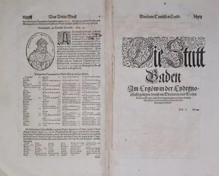 Text for Baden in Switzerland by Sebastian Munster 1598