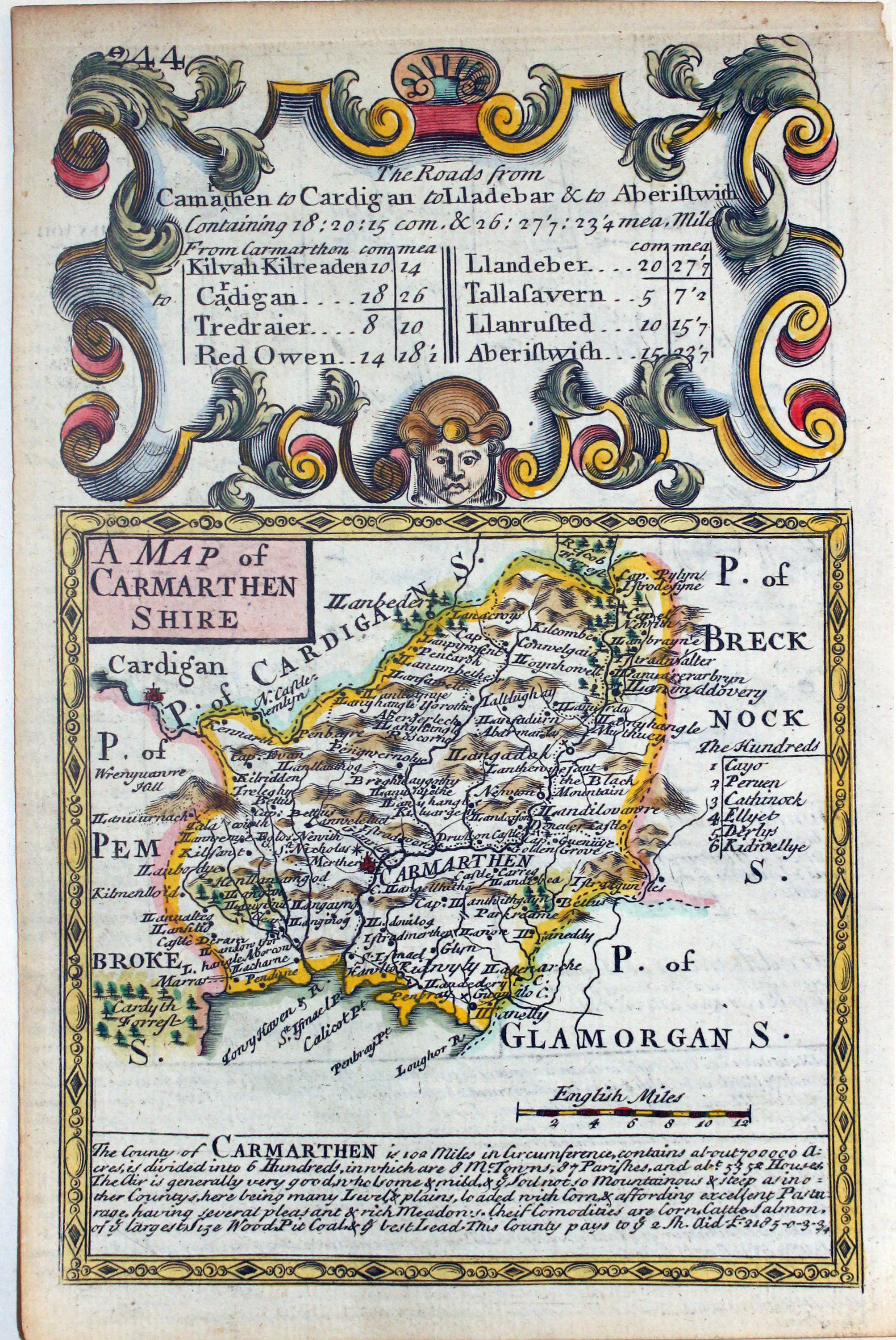 Carmarthenshire, John Owena dn Emanuel Bowen c.1731  Carmarthenshire, John Owena dn Emanuel Bowen c.1731