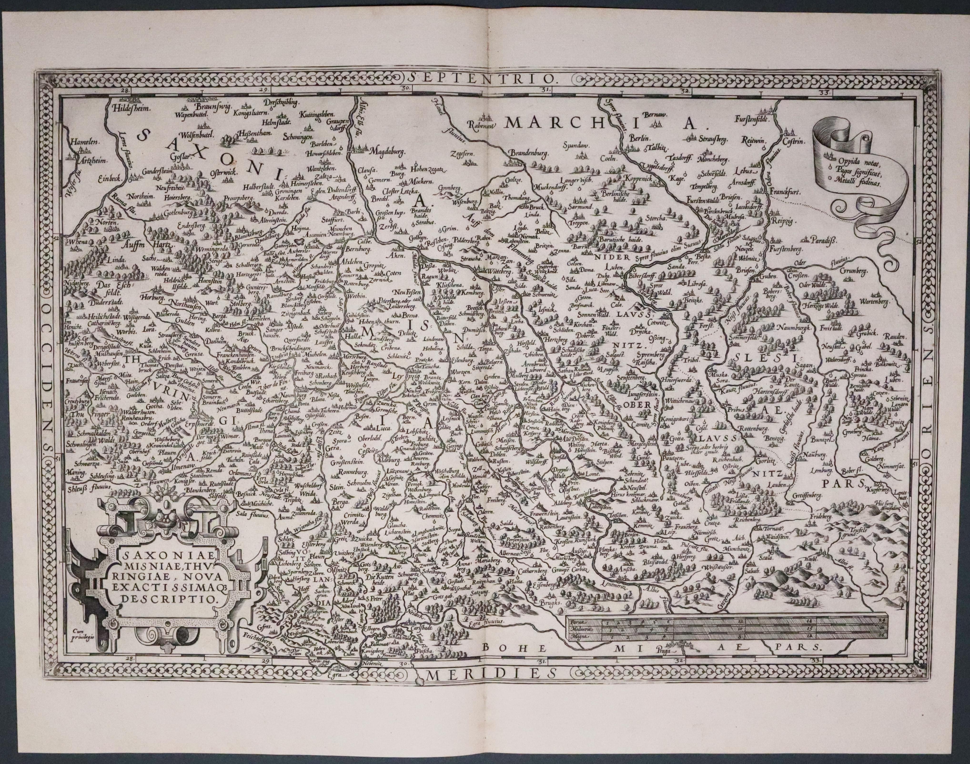 Saxiny and Thuringia, Abraham Ortelius 1595  Saxiny and Thuringia, Abraham Ortelius 1595