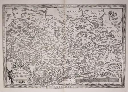 Saxiny and Thuringia, Abraham Ortelius 1595
