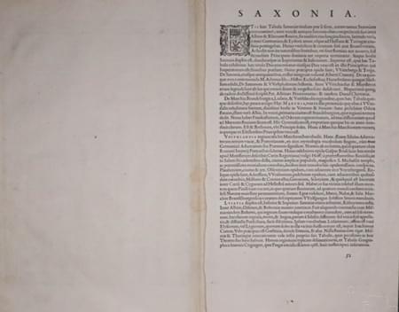 Latin text for Saxiny and Thuringia, Abraham Ortelius 1595