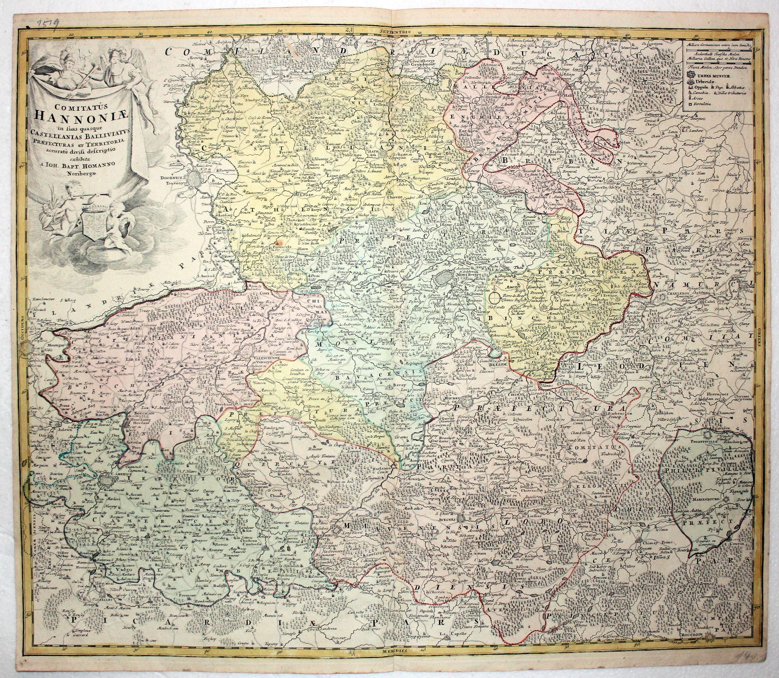 15507 Hainaut, Johann Baptist Homann, c.1750  15507 Hainaut, Johann Baptist Homann, c.1750