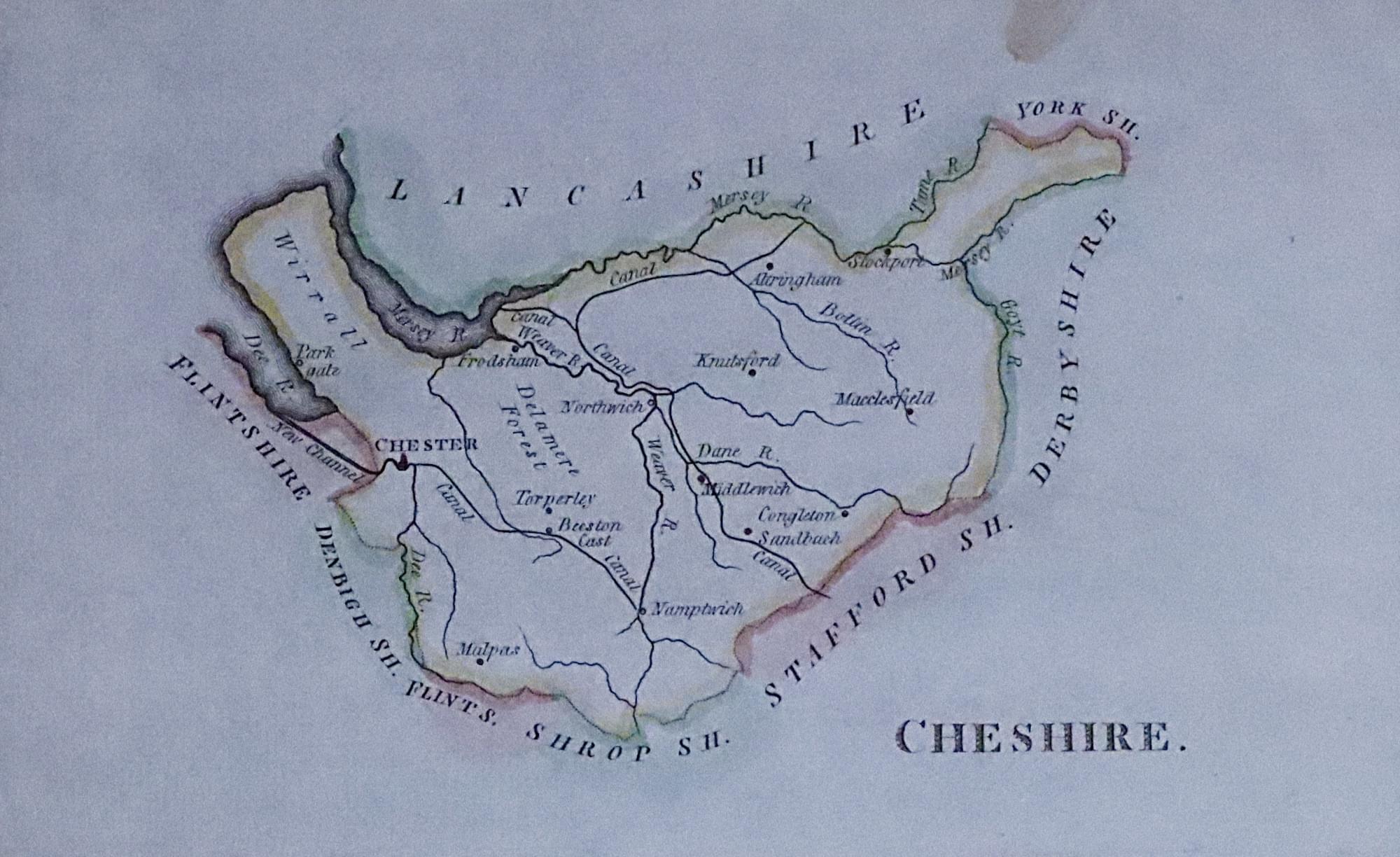 Map of Cheshire by John Aiken c.1800