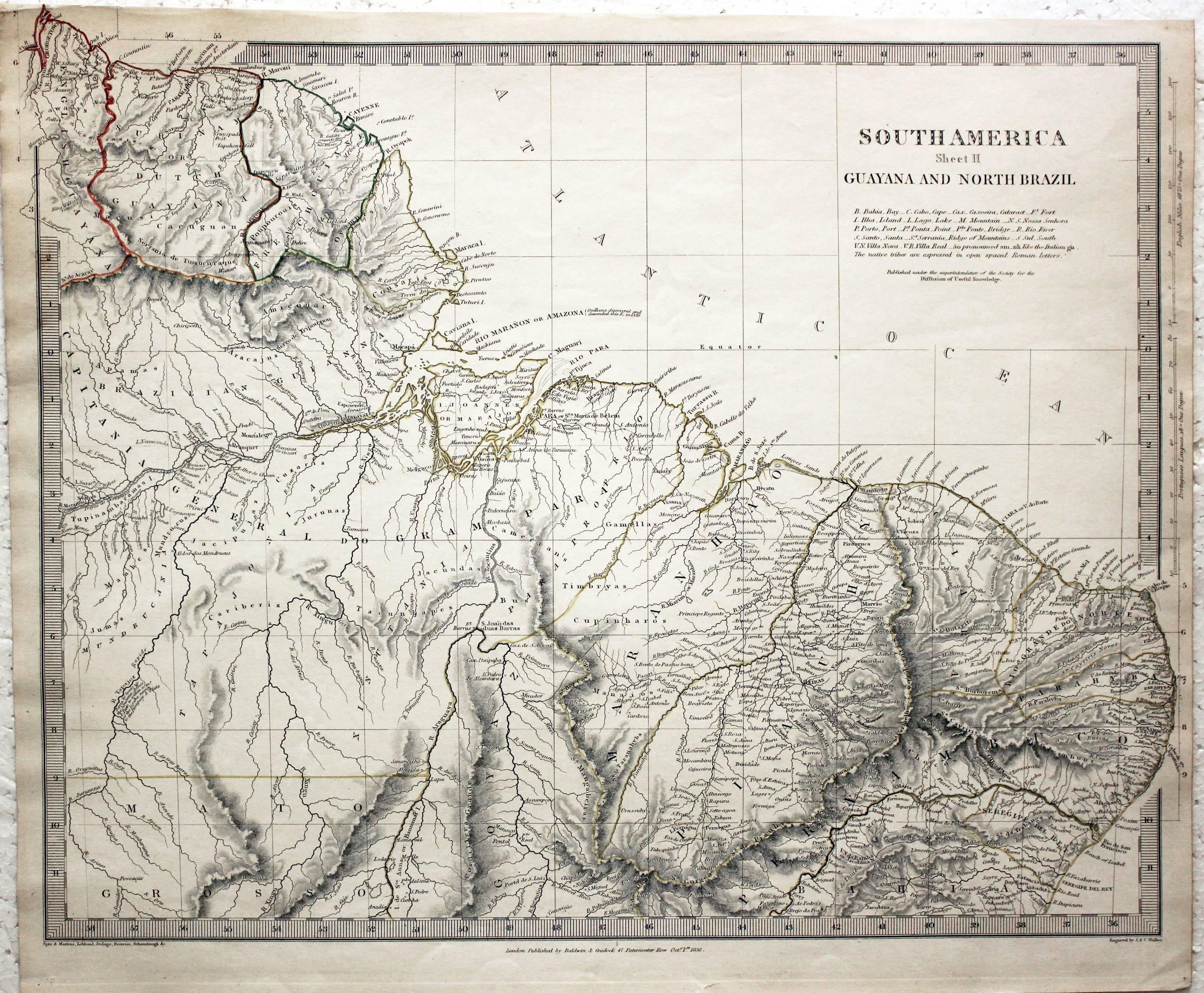 America South I North West, Ecuador, New Granada, Venezuela and parts of Brazil and Guyana SDUK c.1850