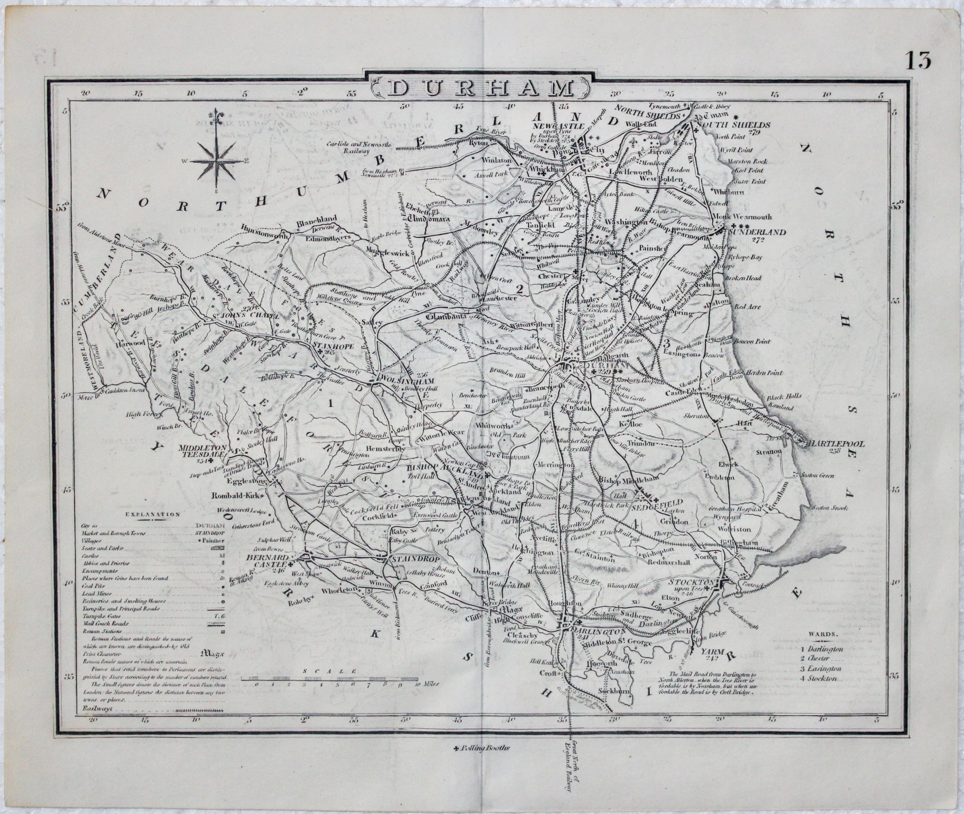 Map of Durham by Cole & Roper c.1740  Map of Durham by Cole & Roper c.1740