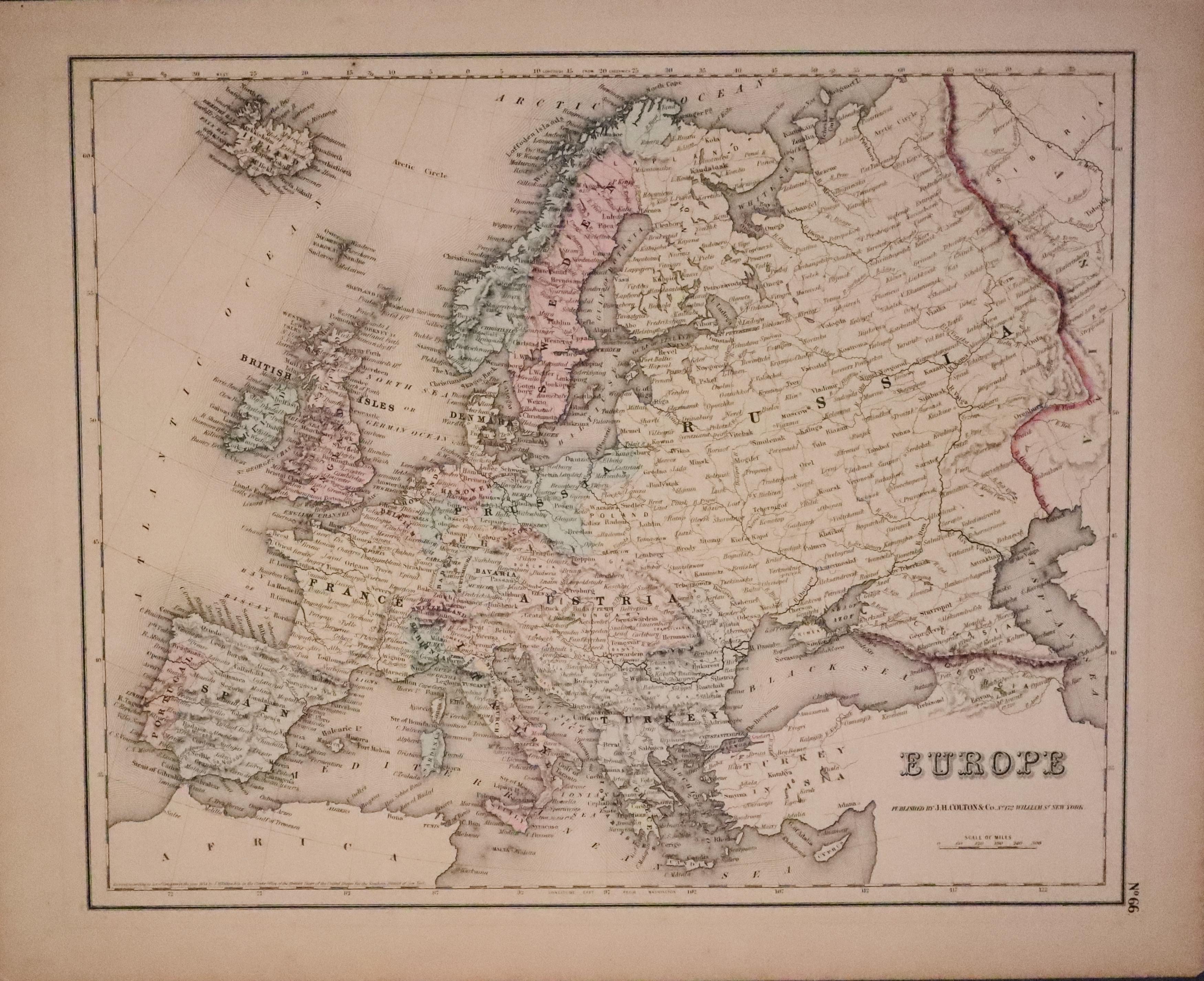 Europe, G H Colton 1864  Europe, G H Colton 1864