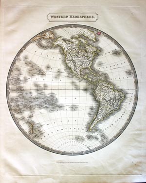 Western Hemisphere, Sidney Hall, 1830