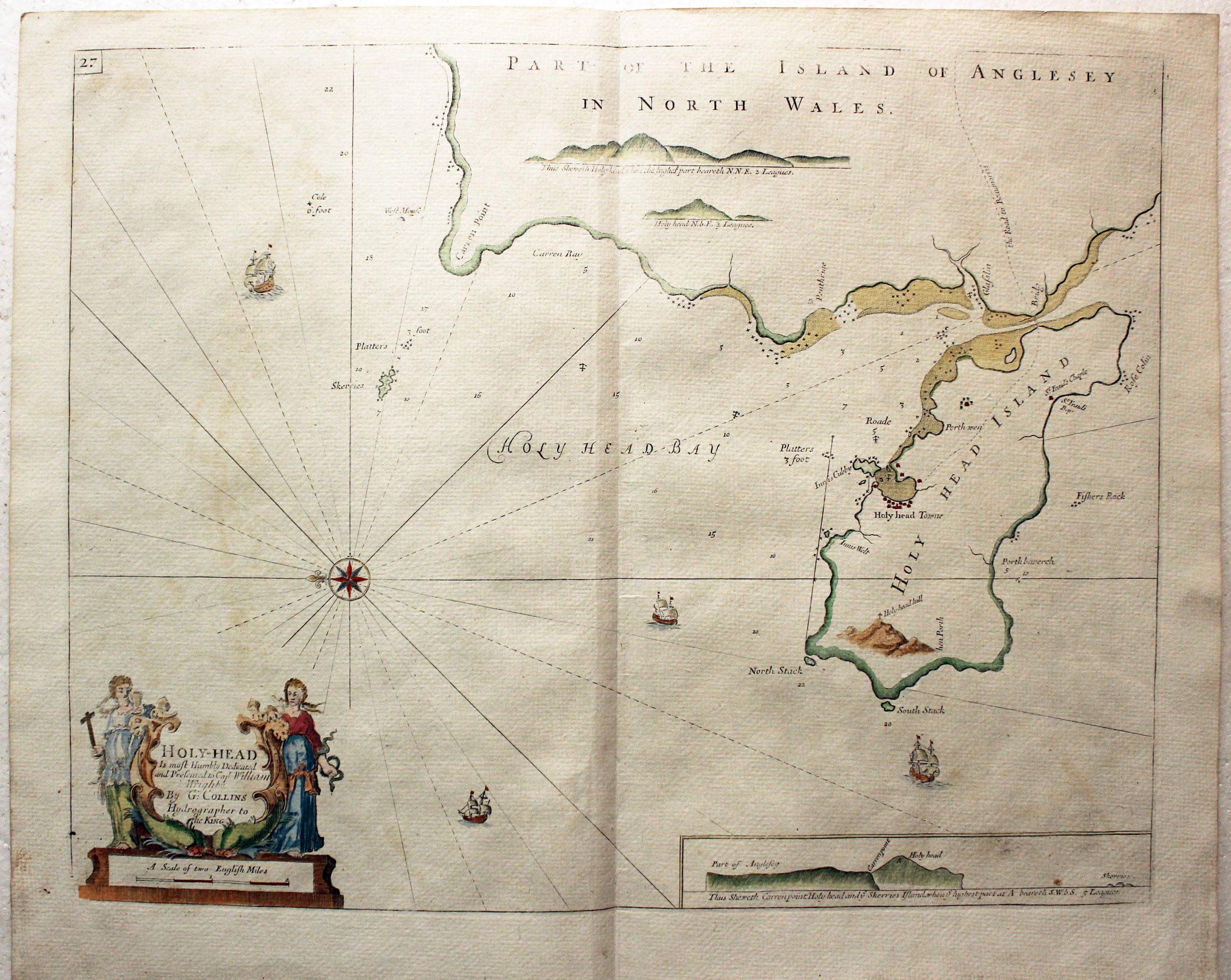 Holyhead, Anglesey by Captain Greenville Collins, c.1760  Holyhead, Anglesey by Captain Greenville Collins, c.1760