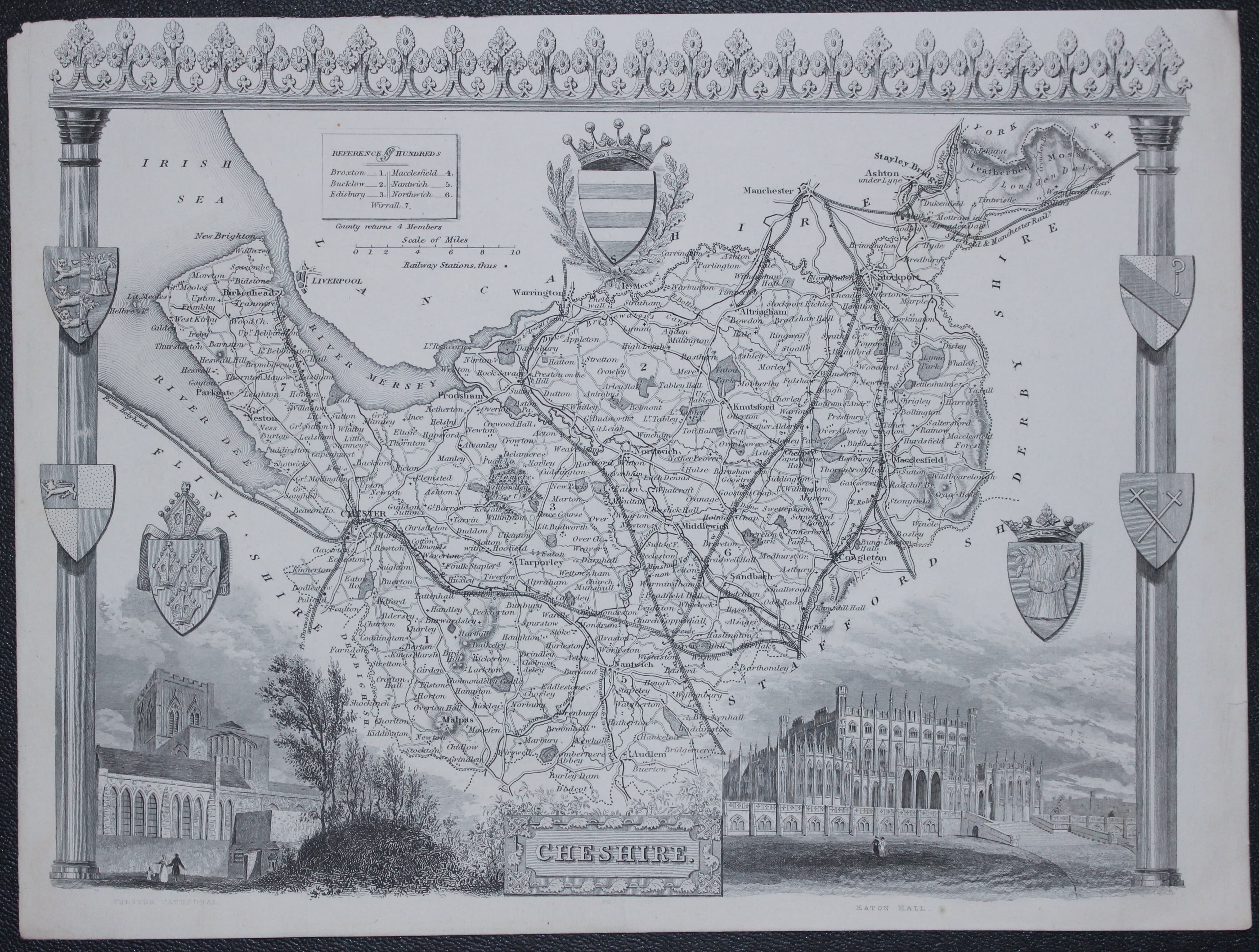 Map of Cheshire by Thomas Moule c.1850  Map of Cheshire by Thomas Moule c.1850