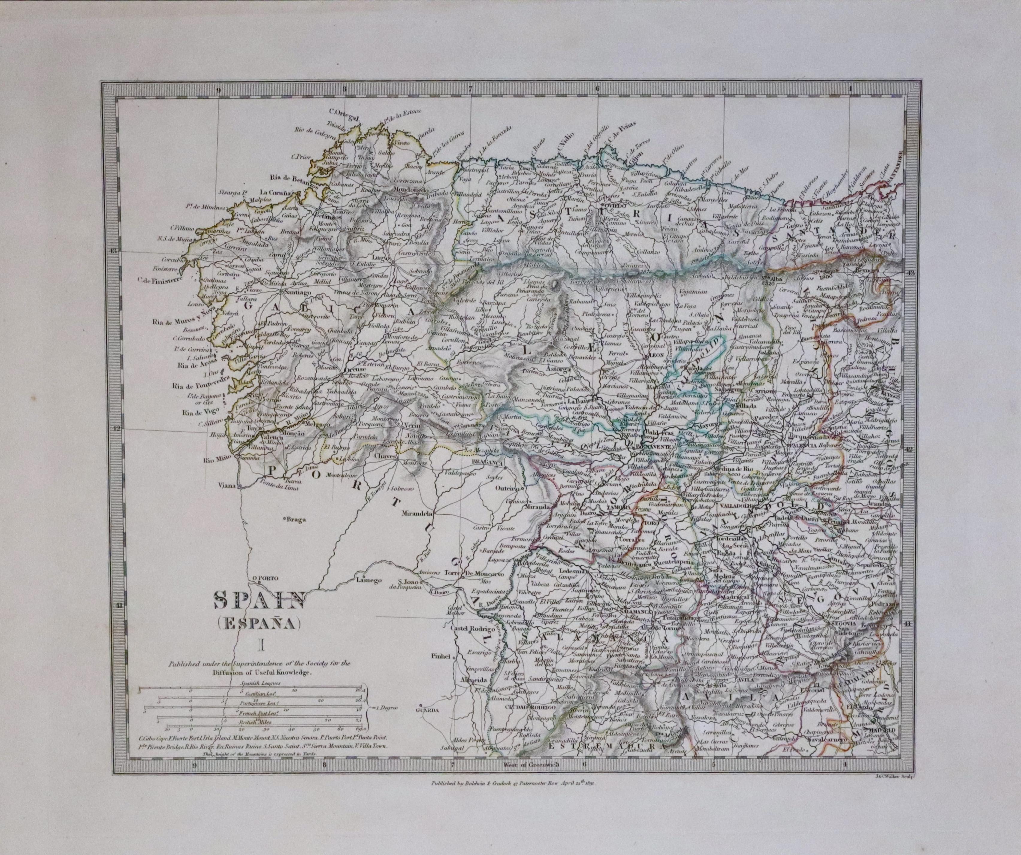 North West Spain, S. D. U. K. 1831  North West Spain, S. D. U. K. 1831