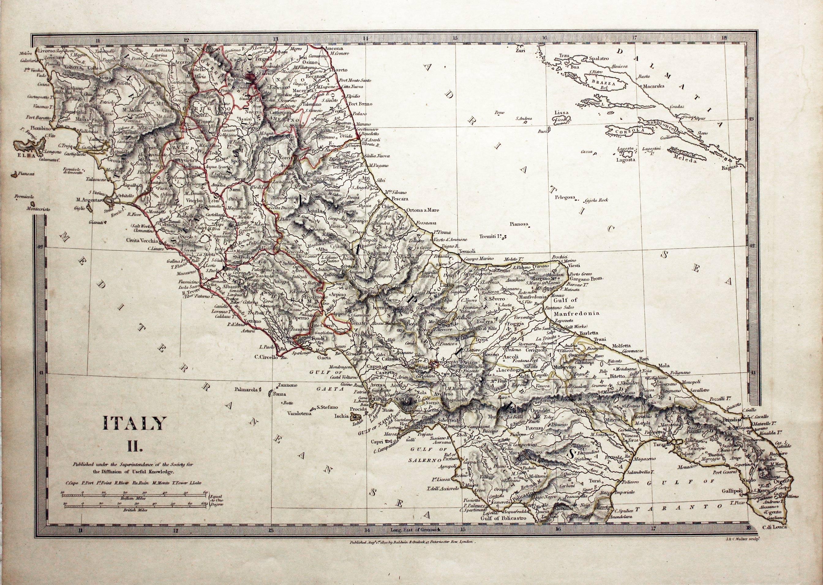 Italy Modern II Elba to Gulf of Taranto SDUK 1830