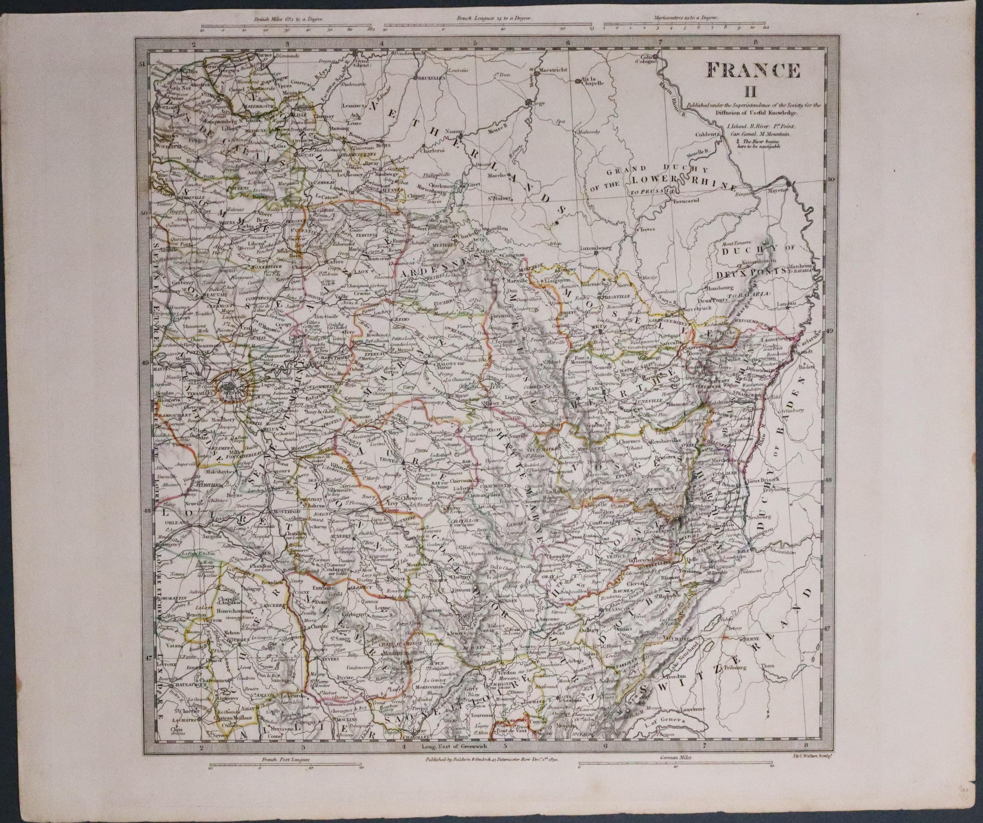 North East France, S.D.U.K. 1830  North East France, S.D.U.K. 1830