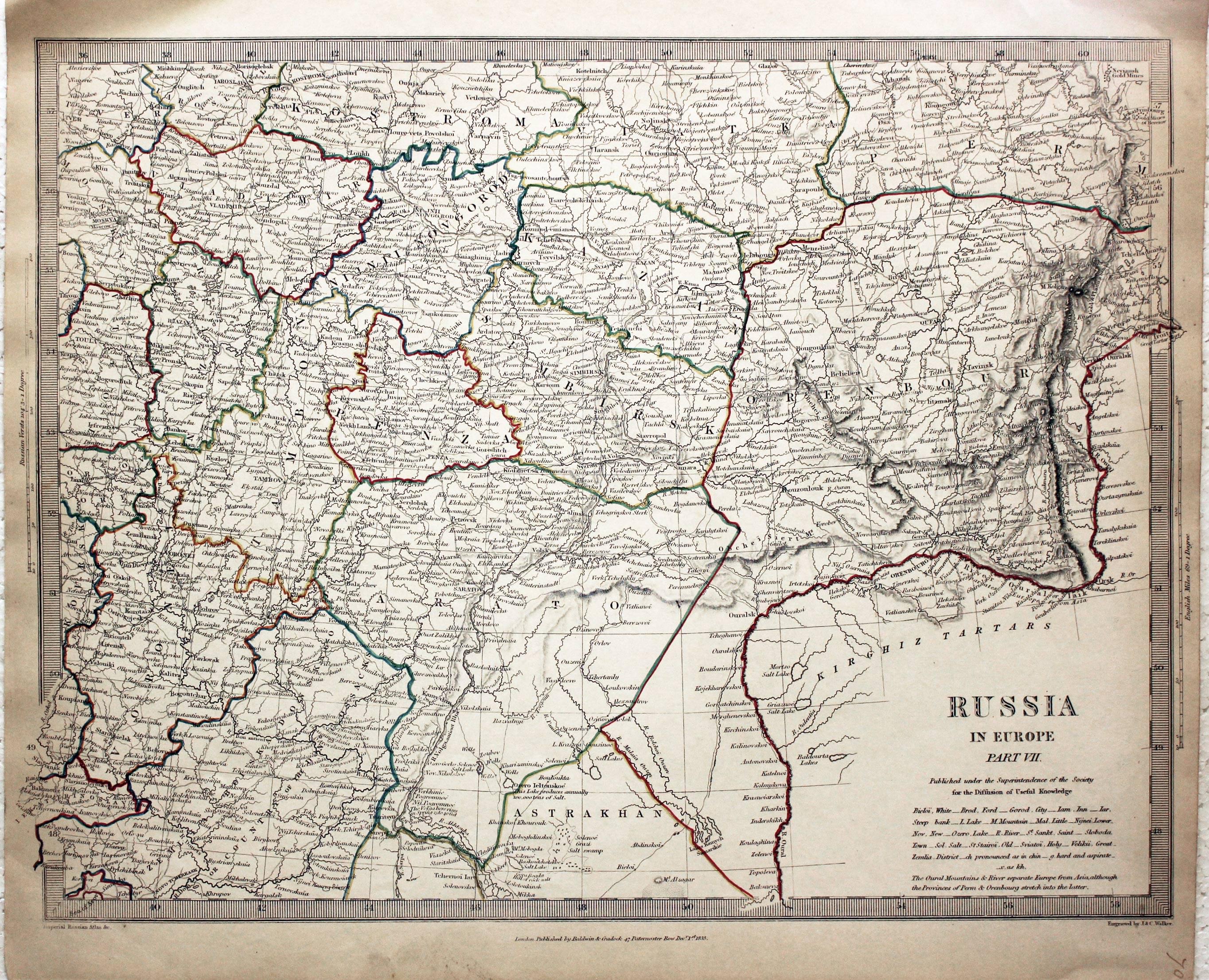 Russia VII South East Moscow to Astrakhan, 1835  SDUK