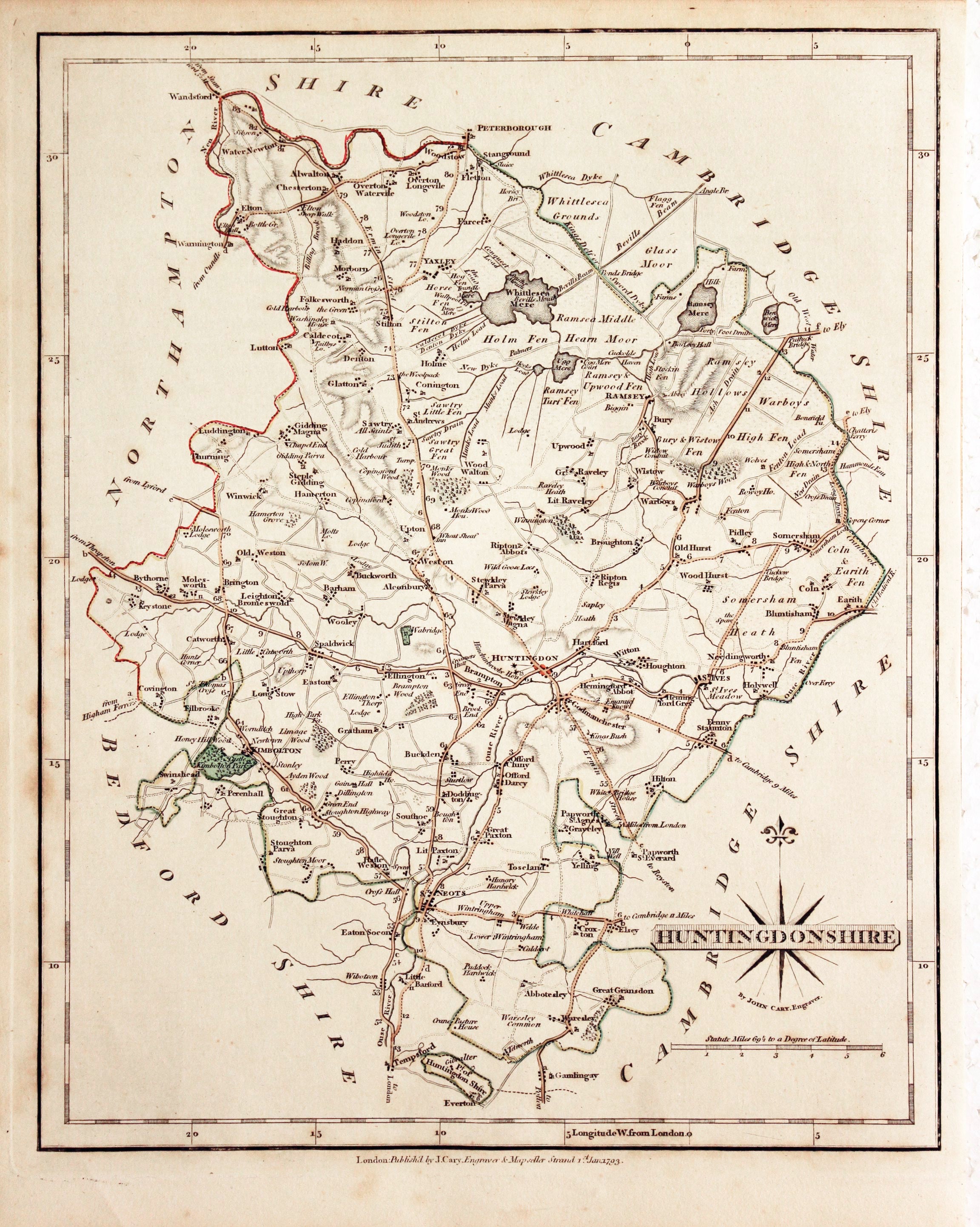 Huntingdonshire, John Cary, 1793  Huntingdonshire, John Cary, 1793