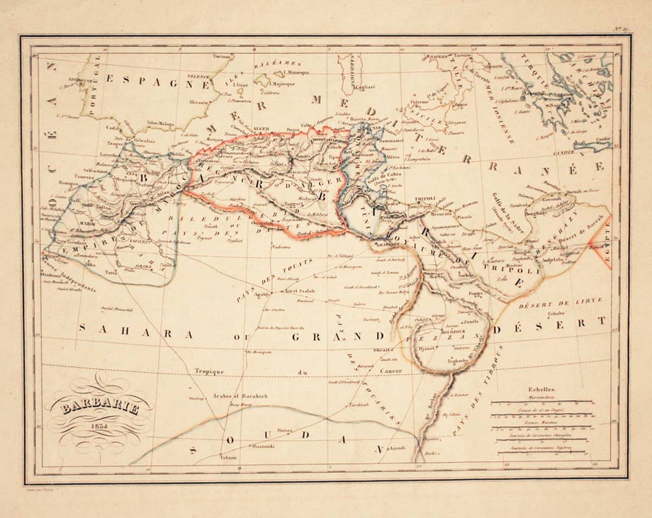 Barbary Coast, Conrad Malte-Brun, 1837  Barbary Coast, Conrad Malte-Brun, 1837