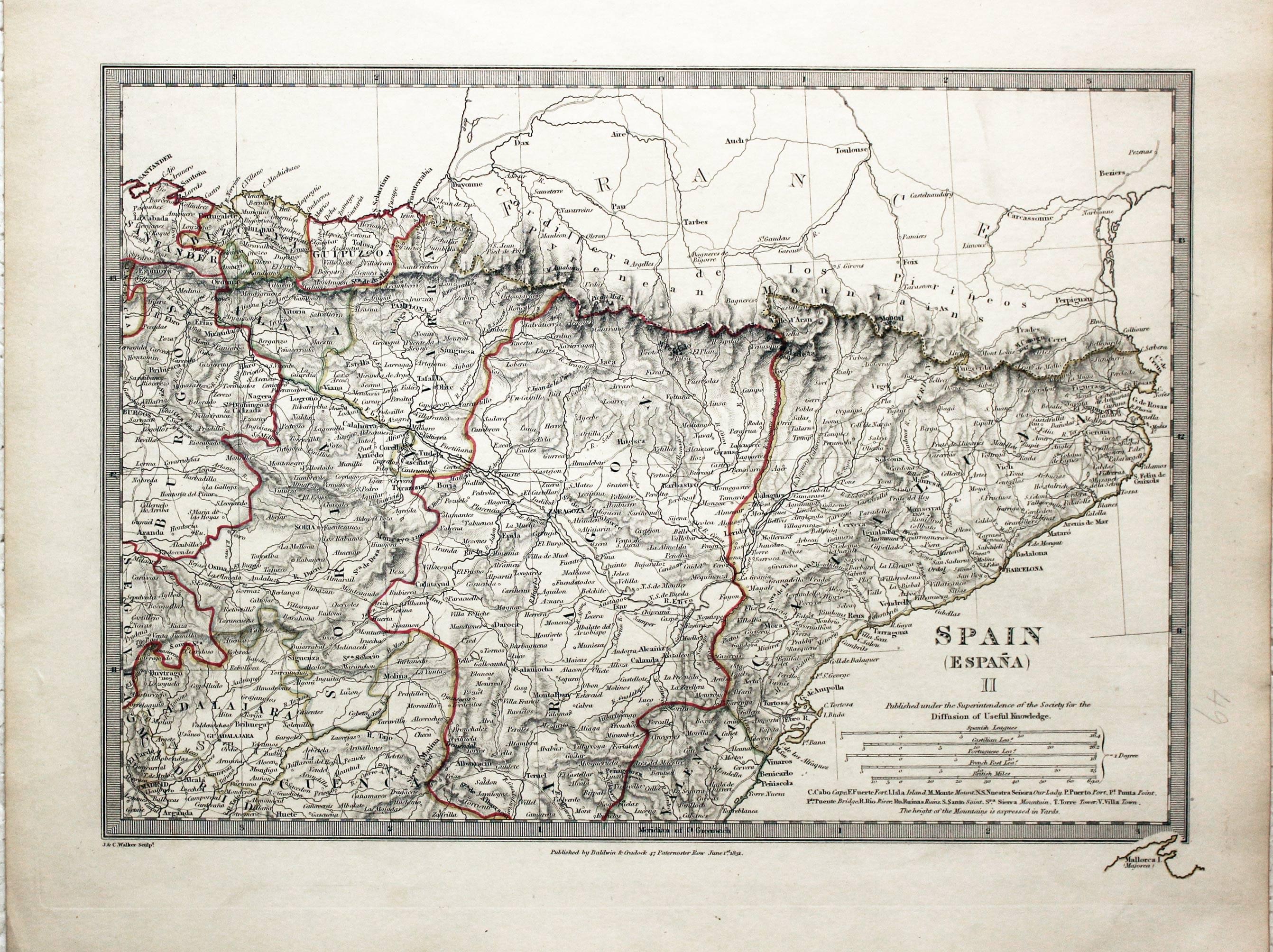 Spain II North East Madrid to Mediterranean, 1831   SDUK