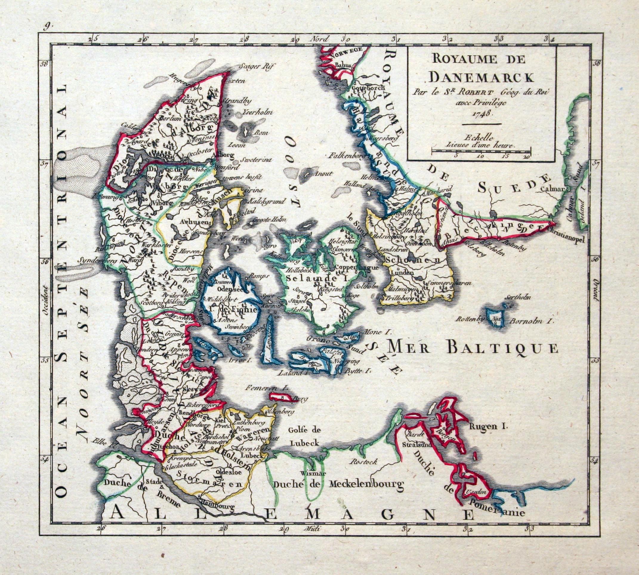 Denmark, Gilles Robert de Vaugondy, c.1768