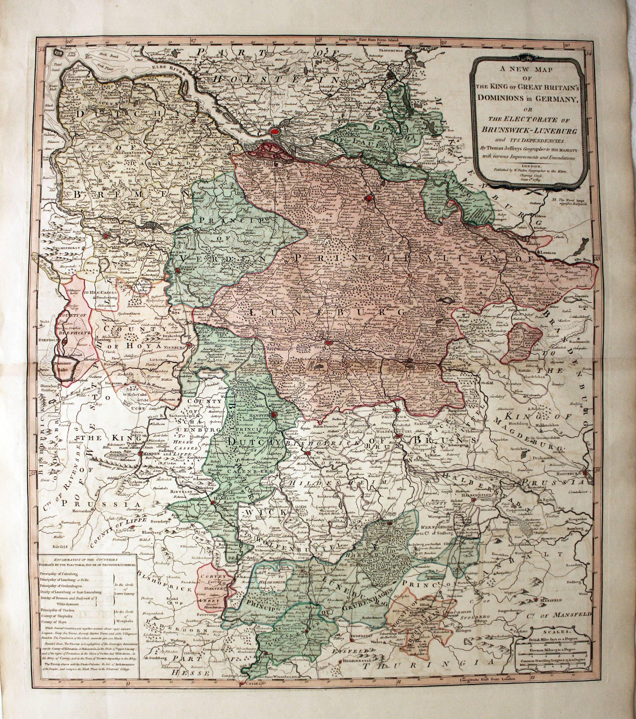 Brunswick and Luneburg, William Faden, 1806