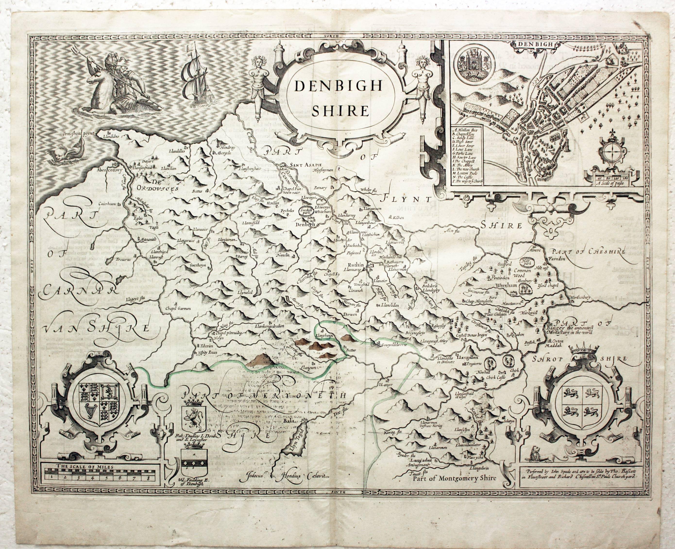 Denbighshire by John Speed  Denbighshire by John Speed