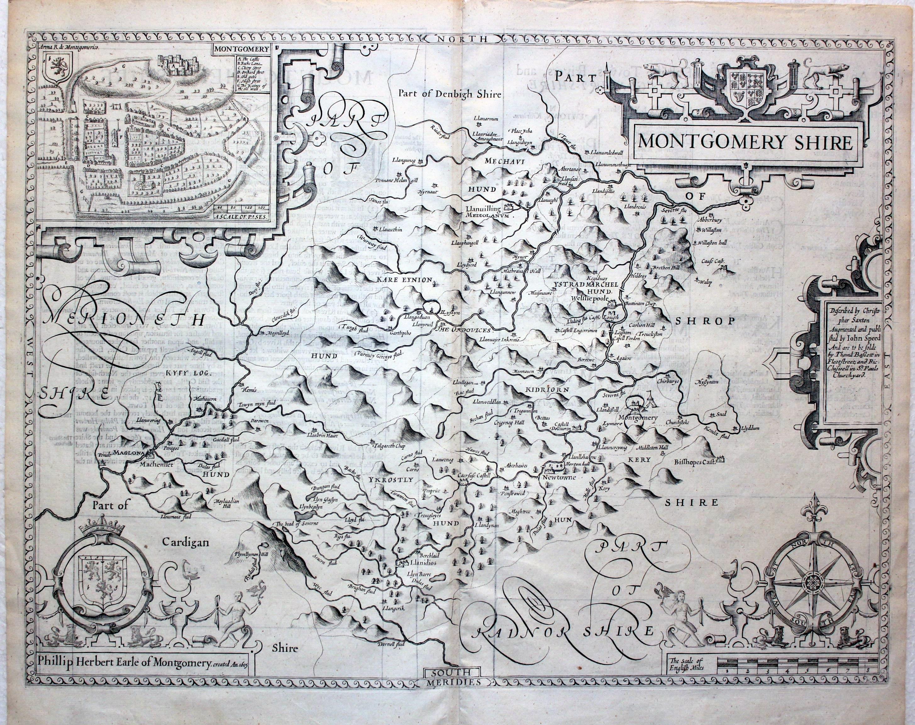 Montgomeryshire by John Speed  Montgomeryshire by John Speed