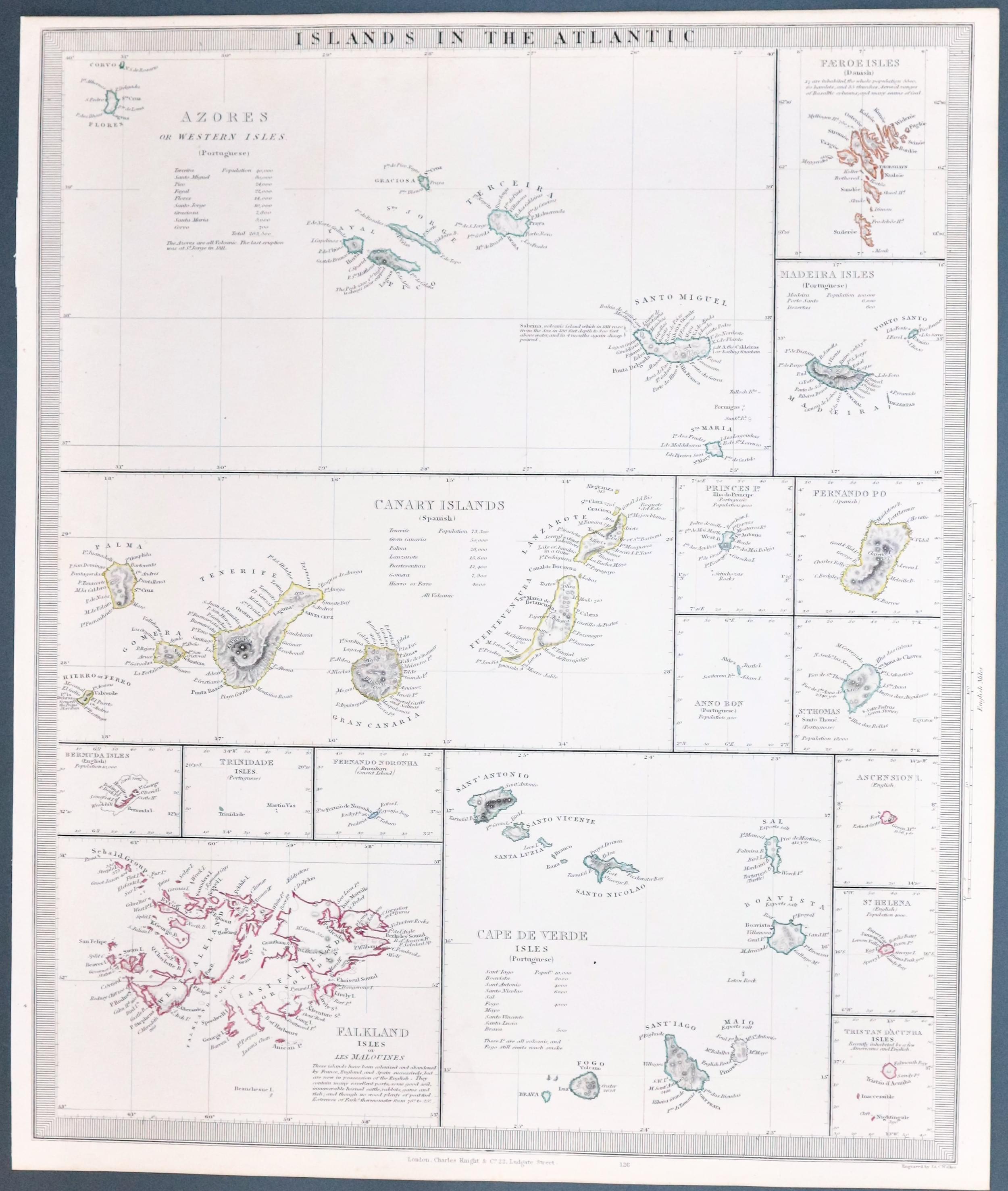 Islands 9n the Atlantic Ocean, SDUK c.1846  Islands 9n the Atlantic Ocean, SDUK c.1846