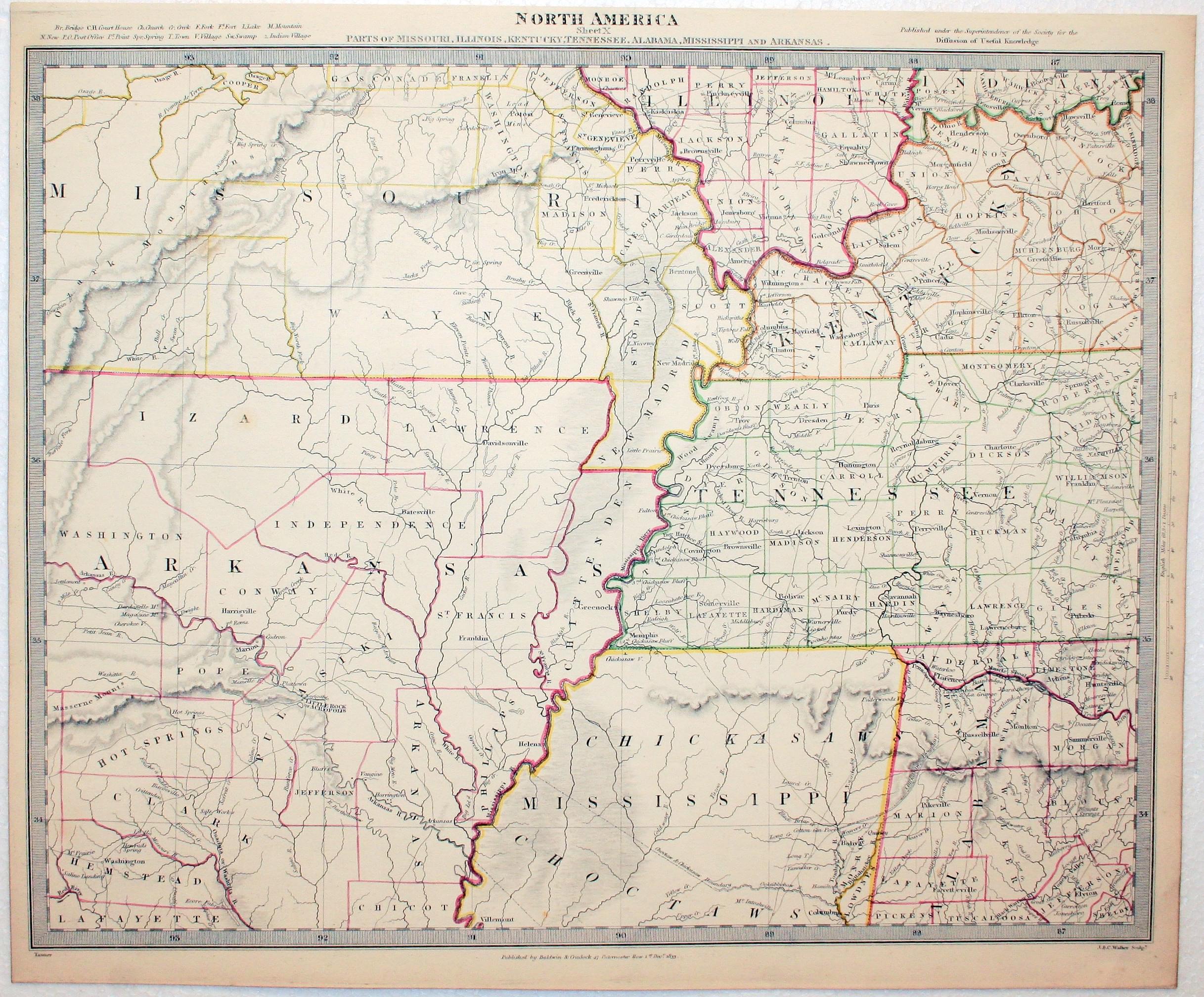 America North X Arkansas, Tennessee  SDUK 1833
