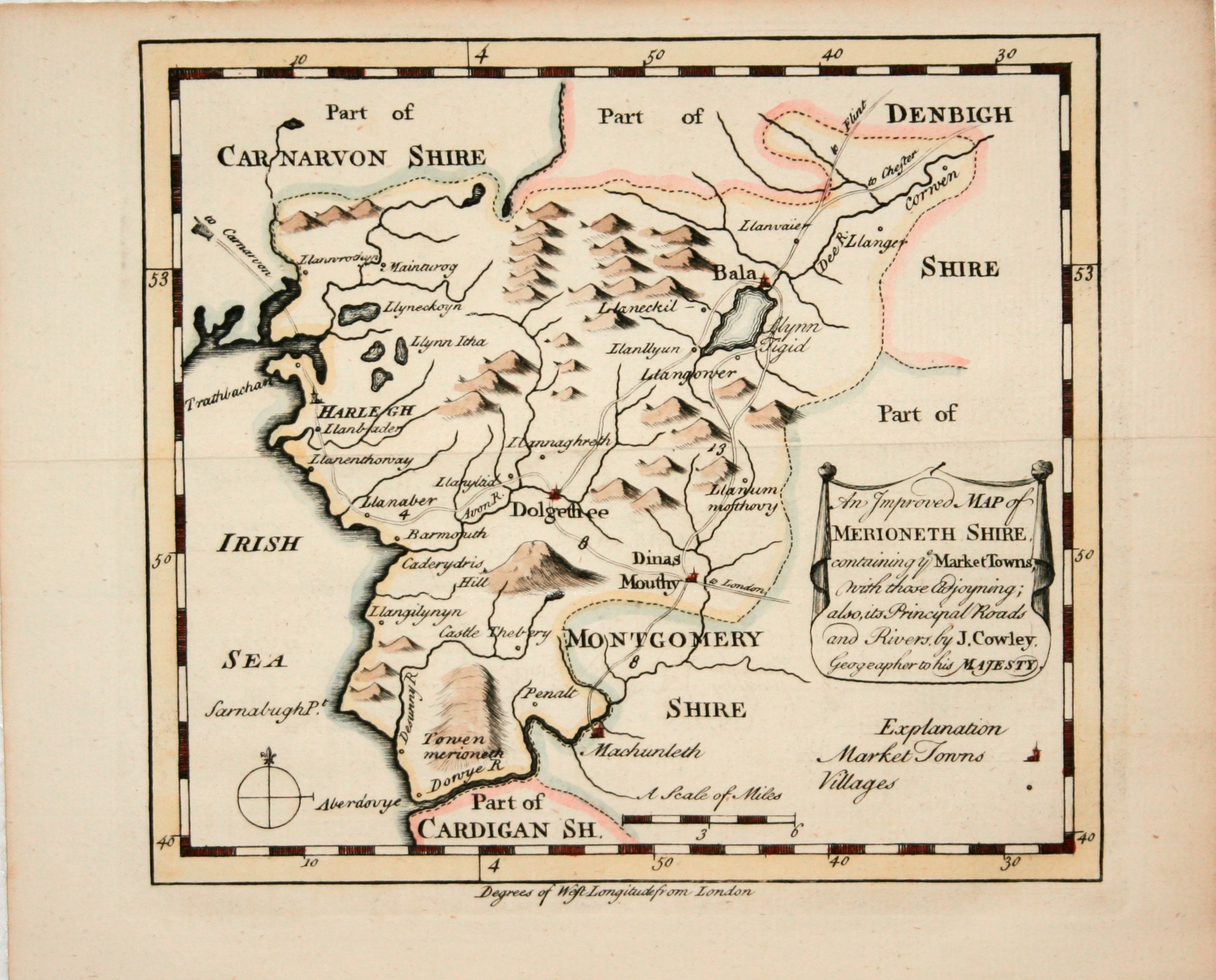 Map of Merionethshire by John Cowley