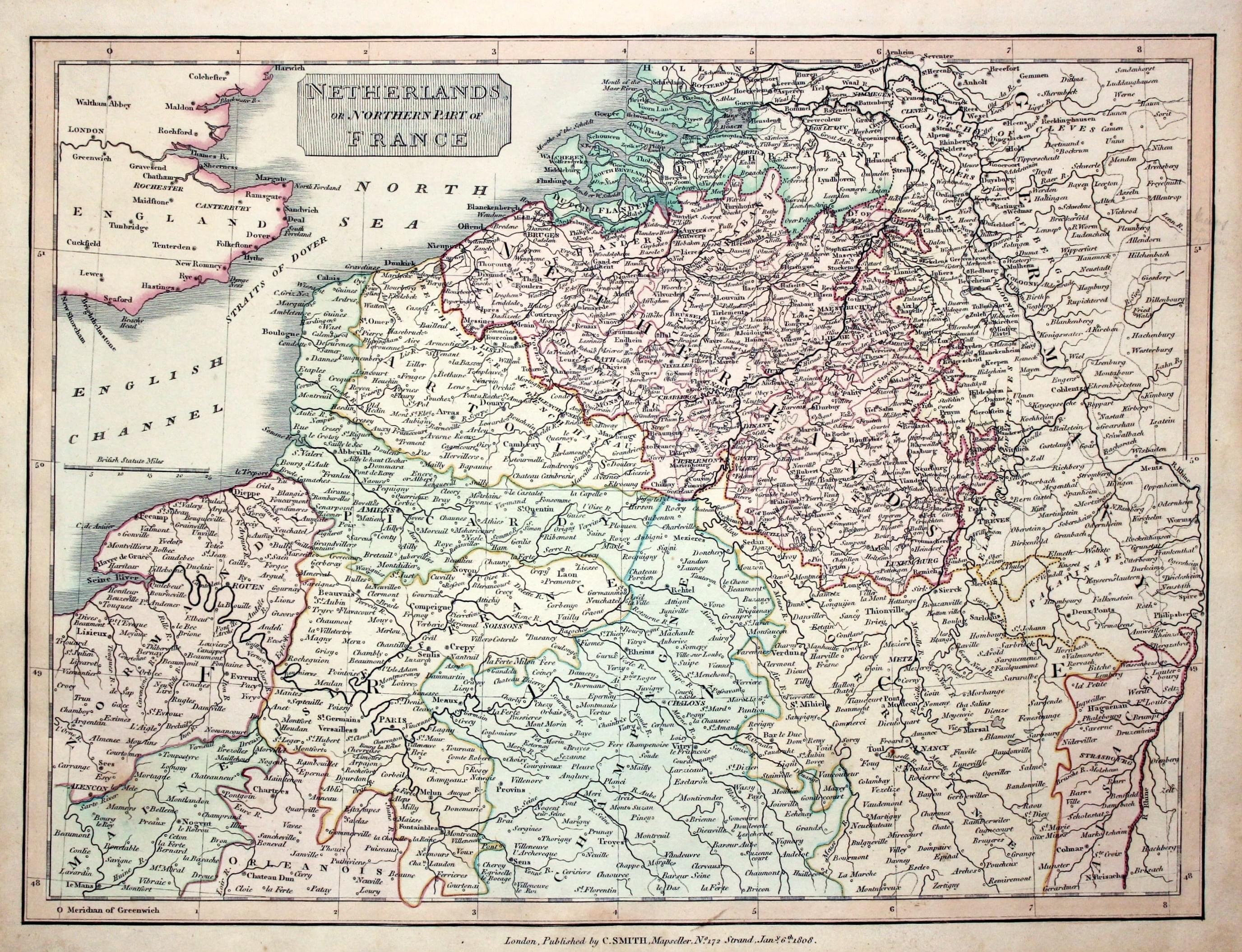 Netherlands and Northern France, Charles Smith, 1808  Netherlands and Northern France, Charles Smith, 1808