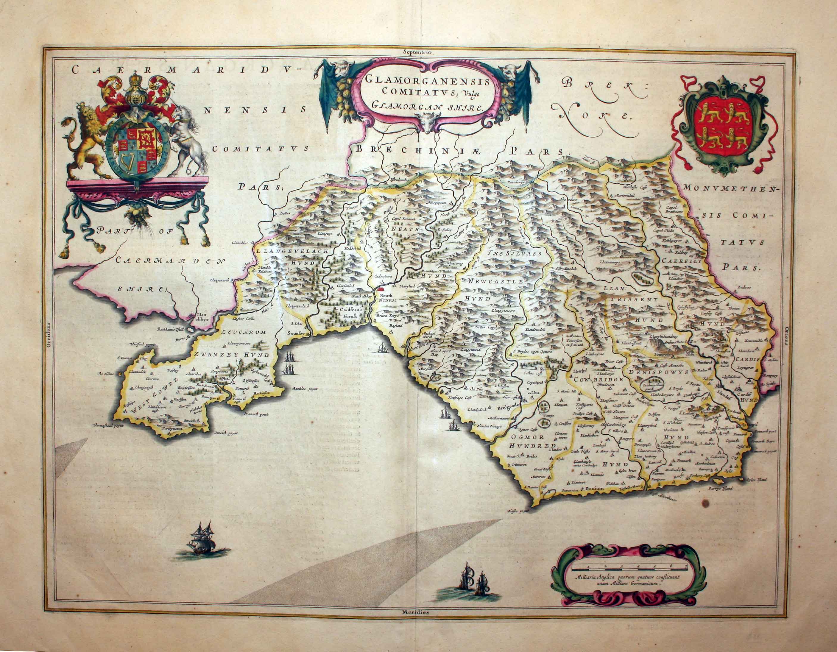 Glamorganshire, Joan Blaeu, c.1650  Glamorganshire, Joan Blaeu, c.1650