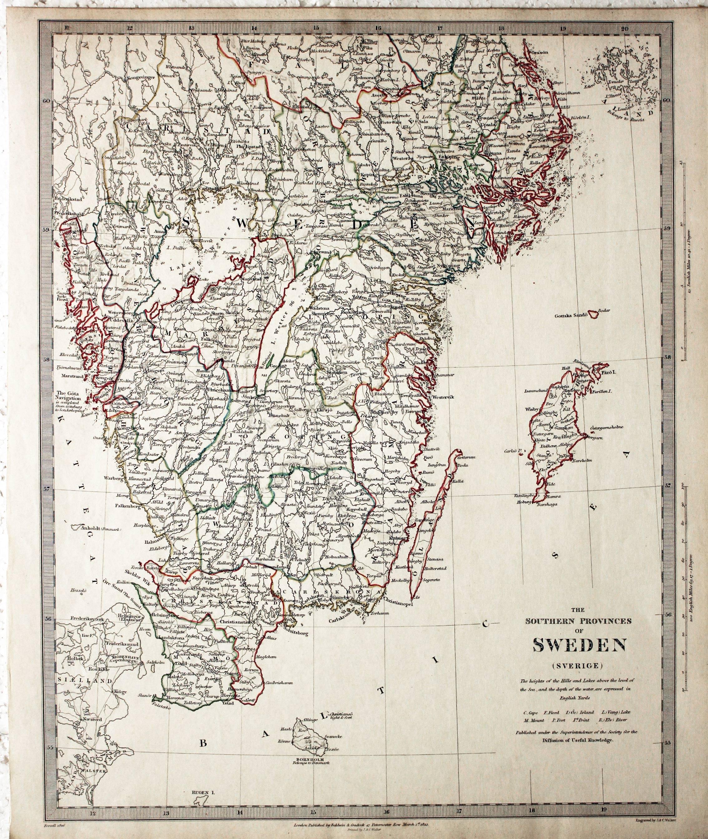  The Southern Provinces of Sweden, 1833  SDUK