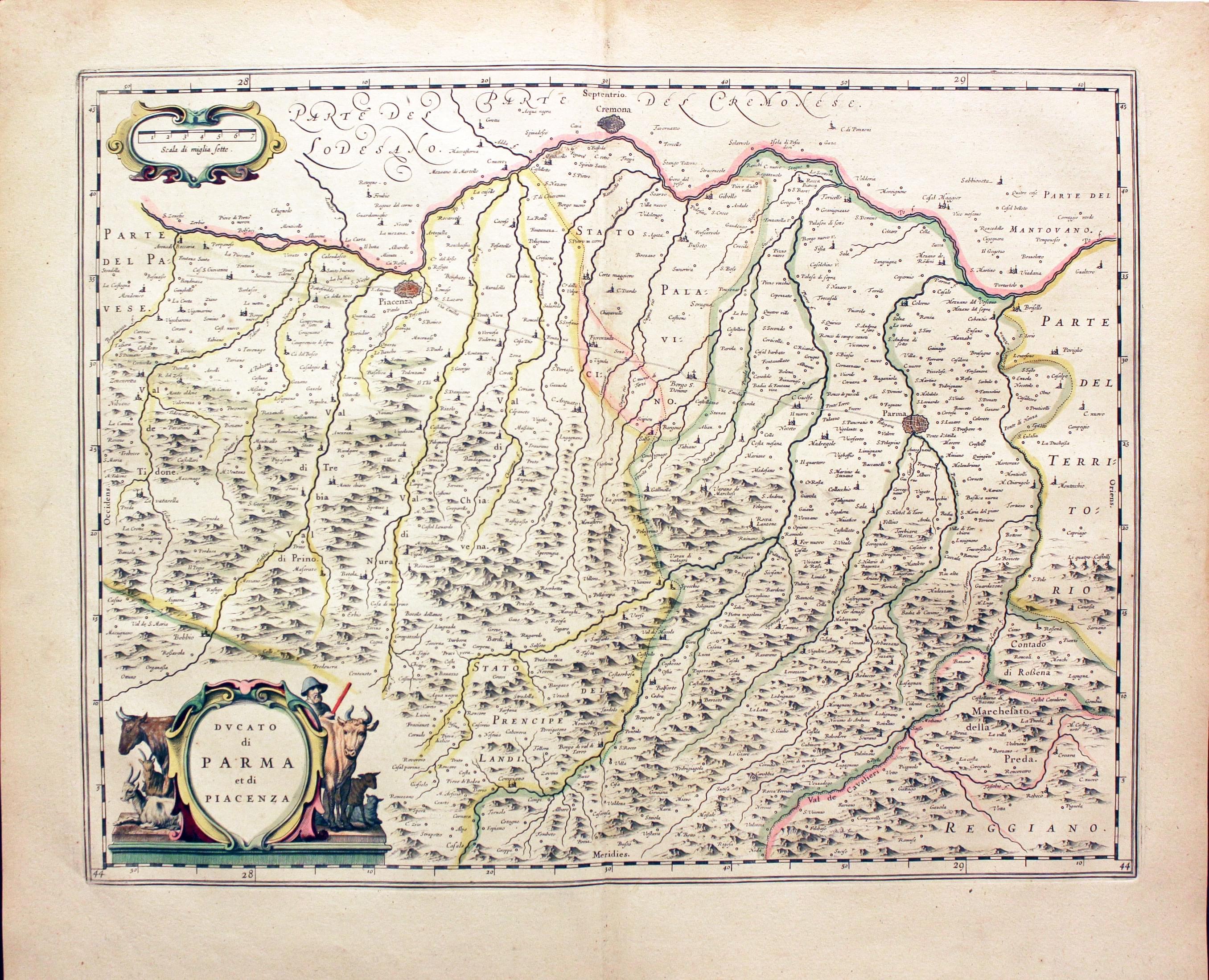 Parma and Piacenza, W. J. Blaeu, 1644