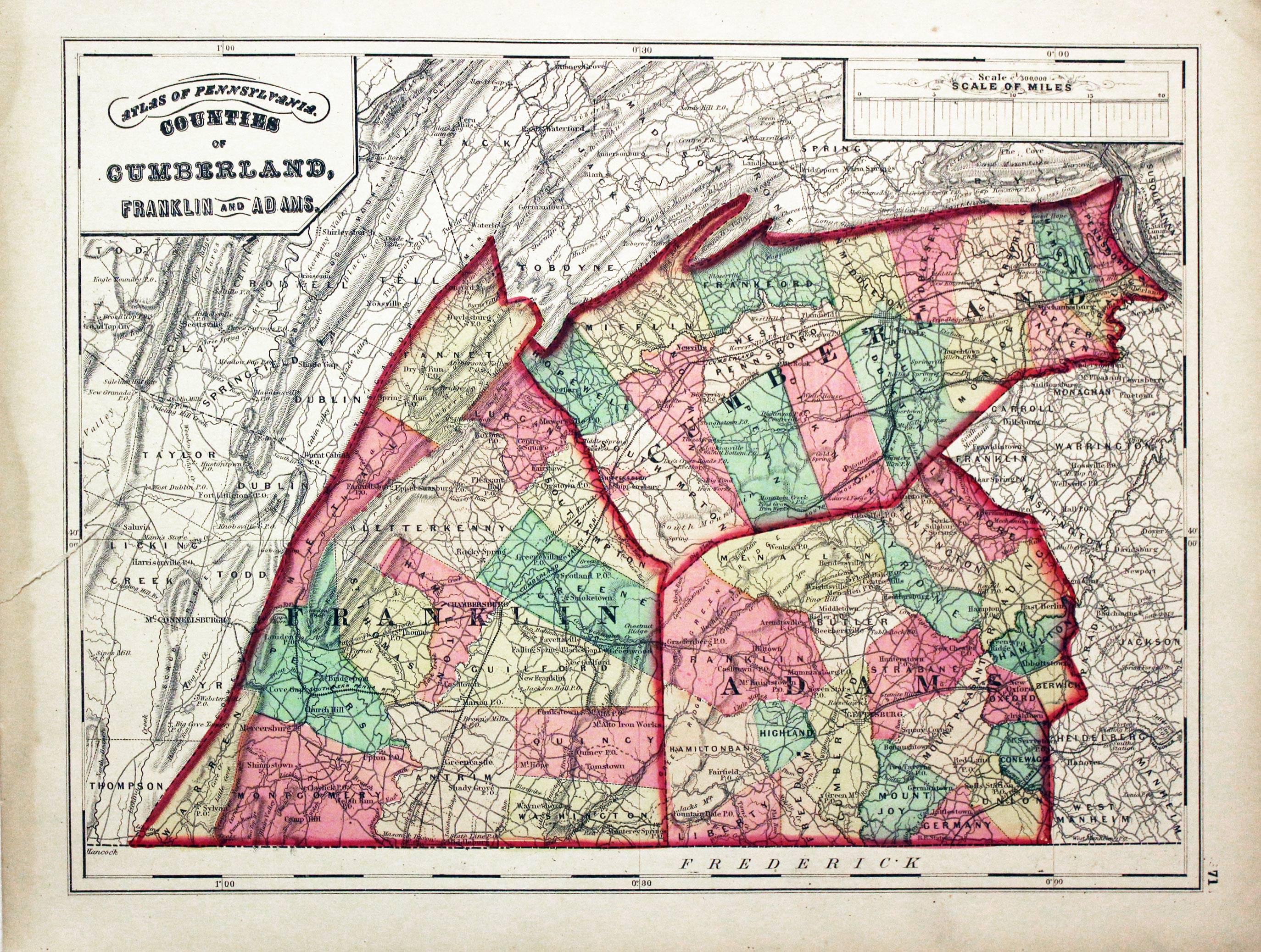 Cumberland, Franklin And Adams, Henry F. Walling & O. W. Gray. 1872  Cumberland, Franklin And Adams, Henry F. Walling & O. W. Gray. 1872