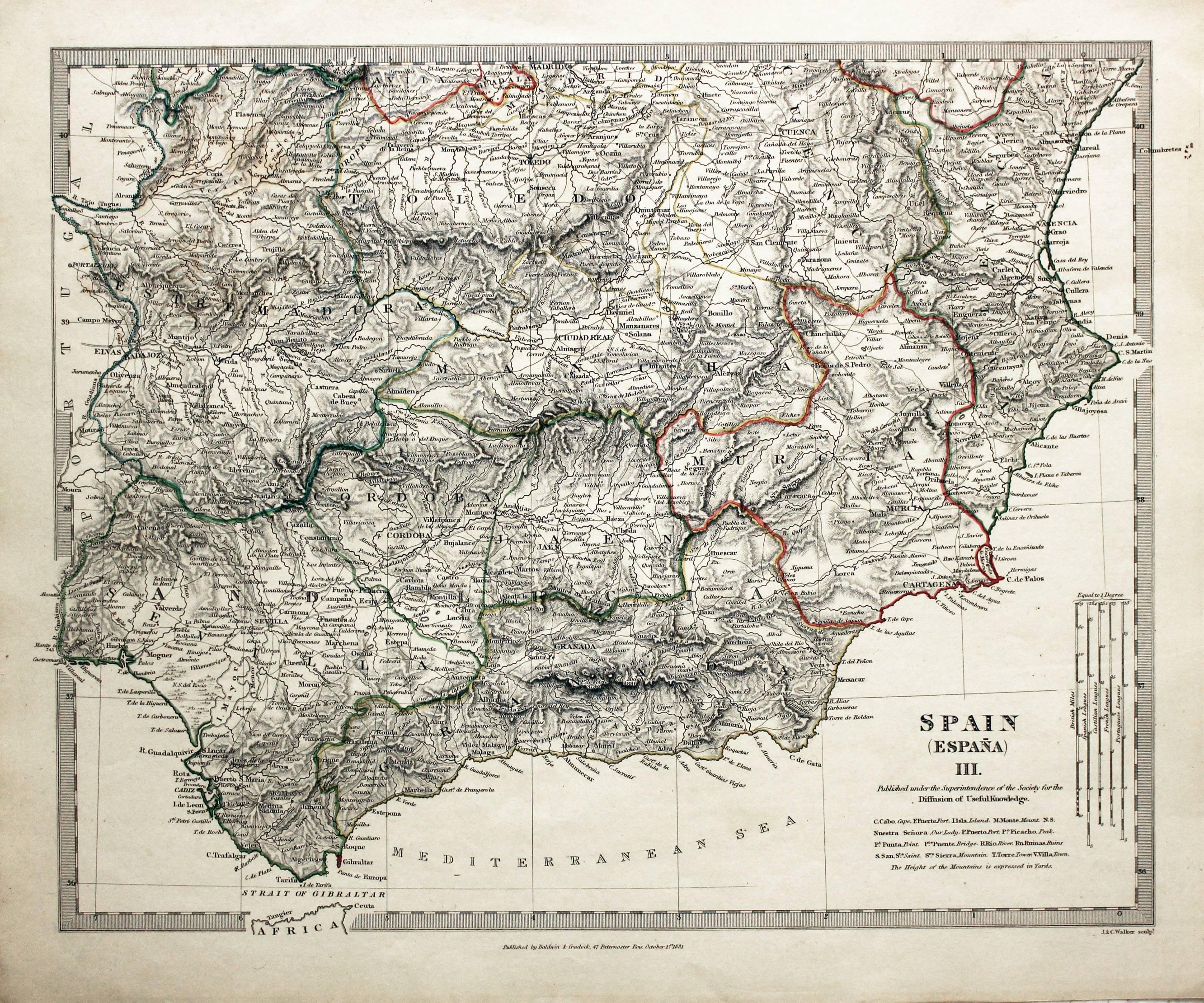 Spain III South, Madrid to Tarifa, 1831 SDUK