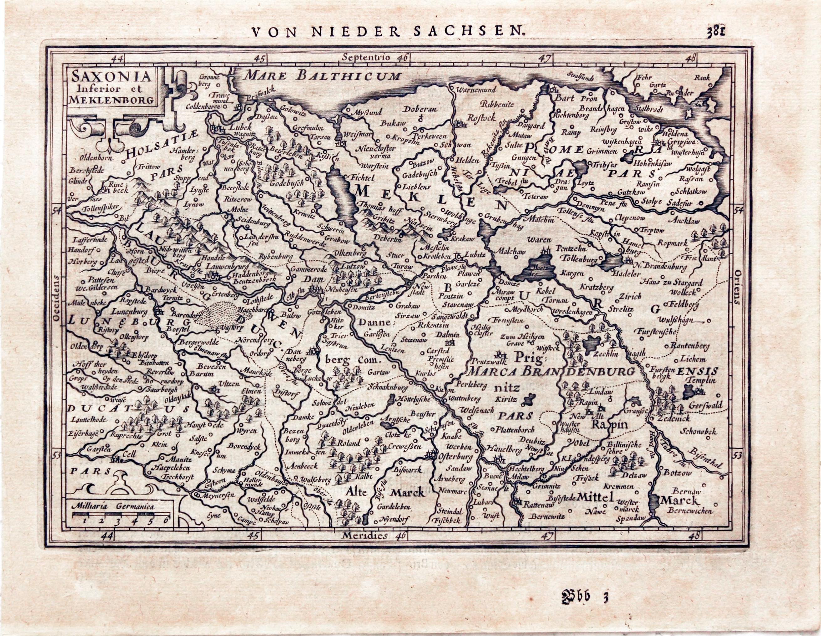 Lower Saxony and Mecklenburg, Mercator/Jansson, c.1635  Lower Saxony and Mecklenburg, Mercator/Jansson, c.1635