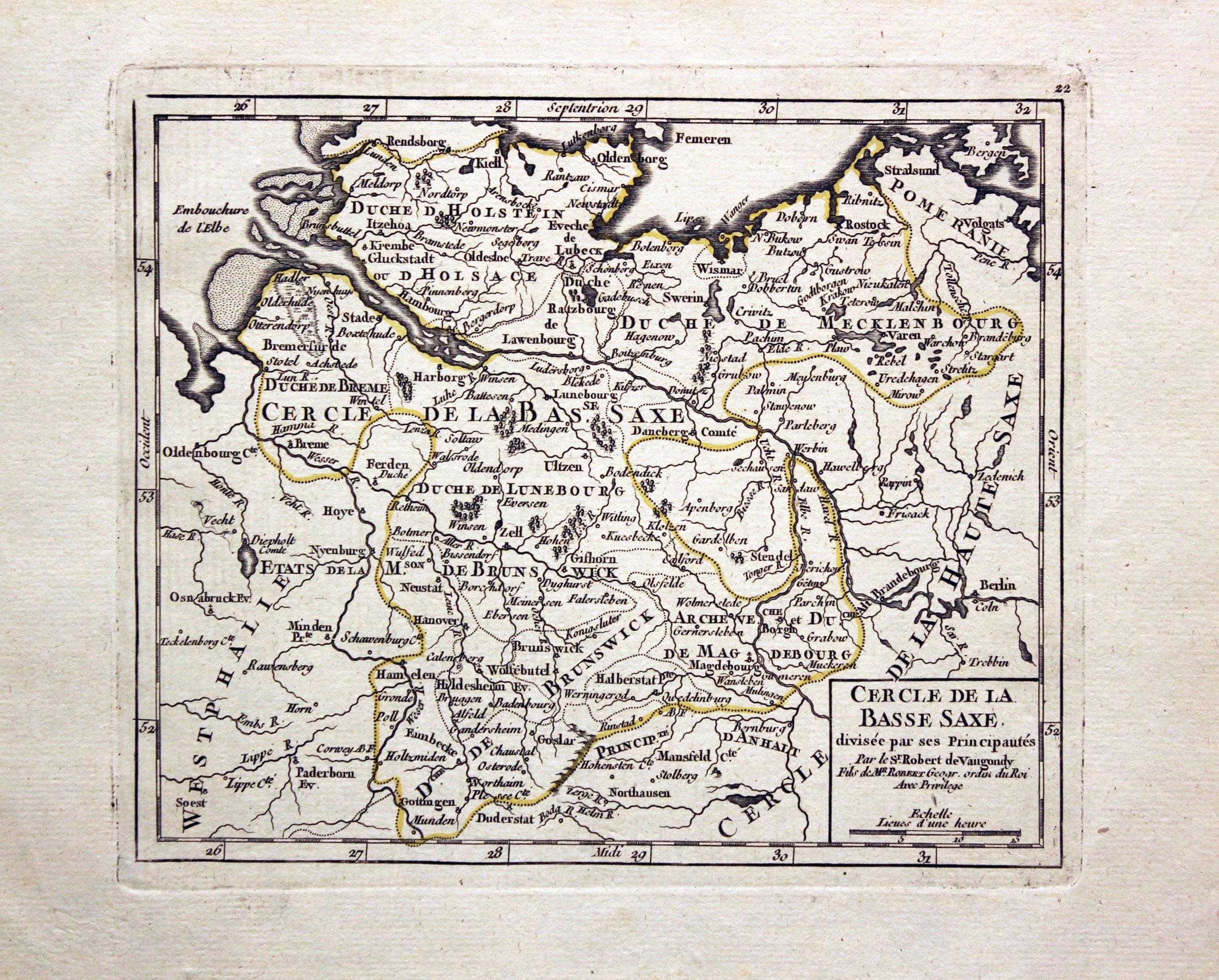 Lower Saxony, G. Robert de Vaugondy, c.1765