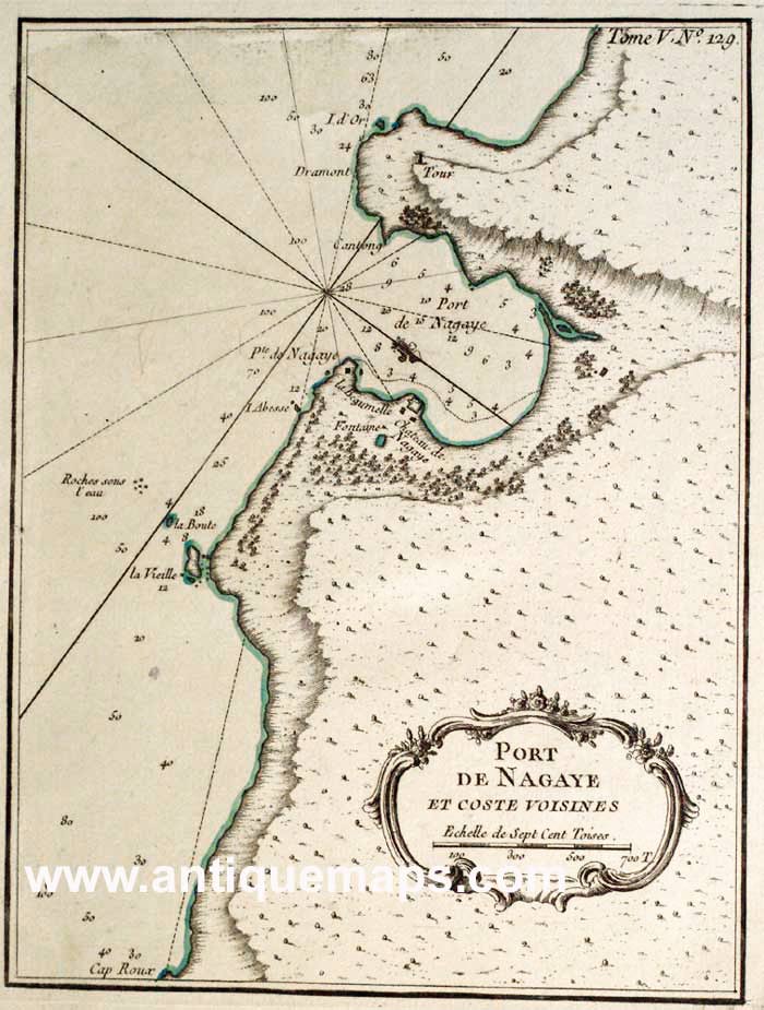 Port de Nagaye, Jacques Nicolas Bellin, 1764  Port de Nagaye, Jacques Nicolas Bellin, 1764