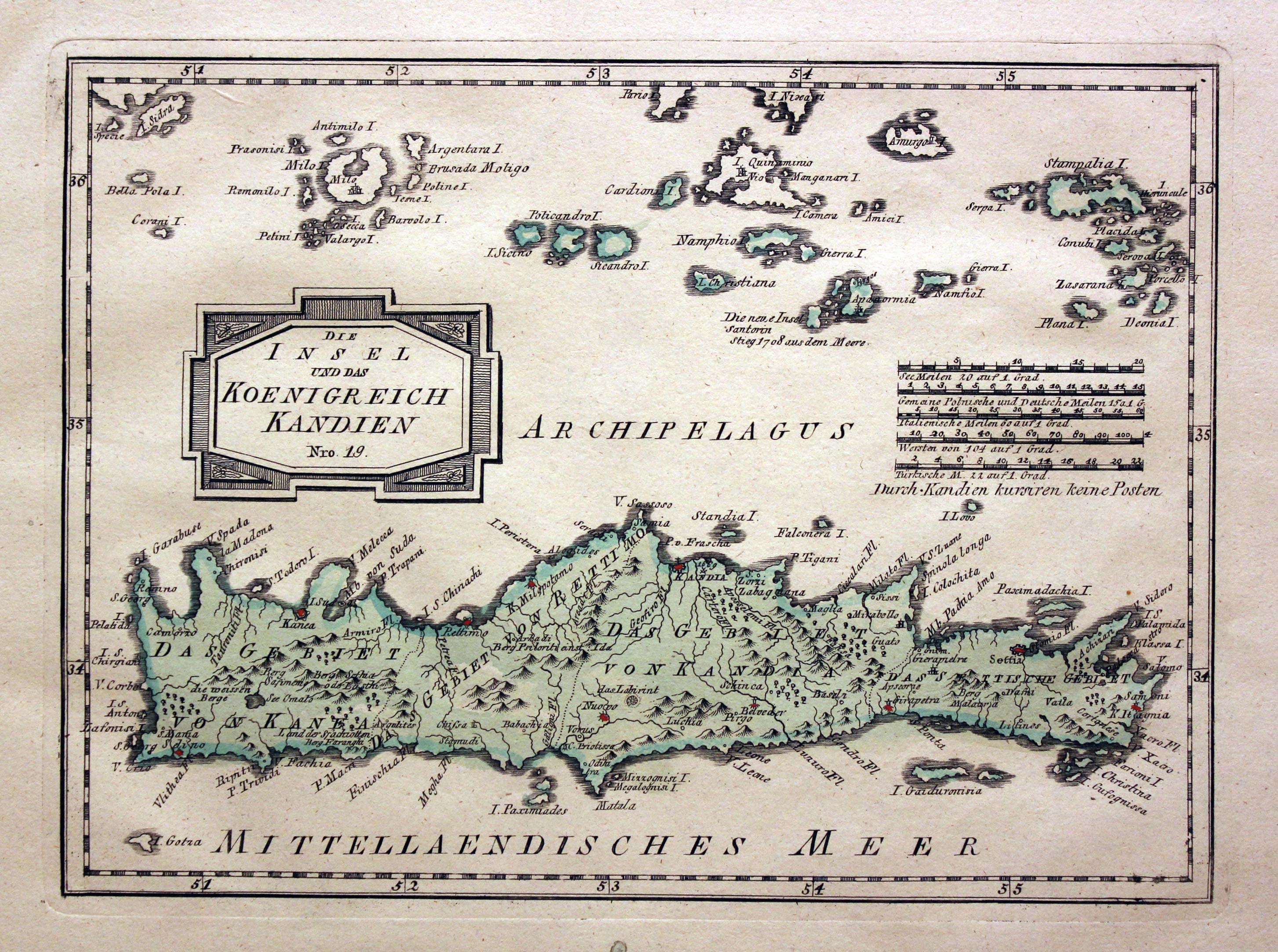 Island of Crete, von Reilly 1789  Island of Crete, von Reilly 1789