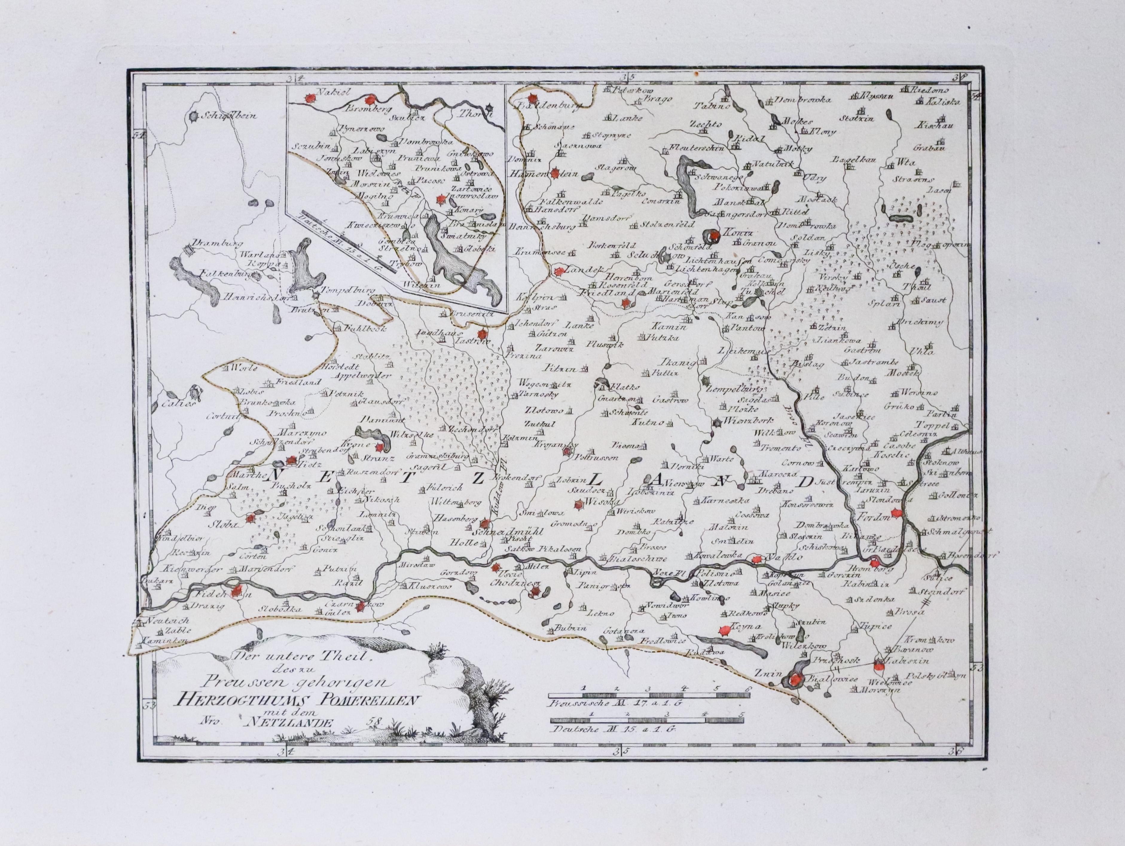 Old map whowing part of Prussia by Franz Johann Joseph von Reilly, 1789  Old map whowing part of Prussia by Franz Johann Joseph von Reilly, 1789