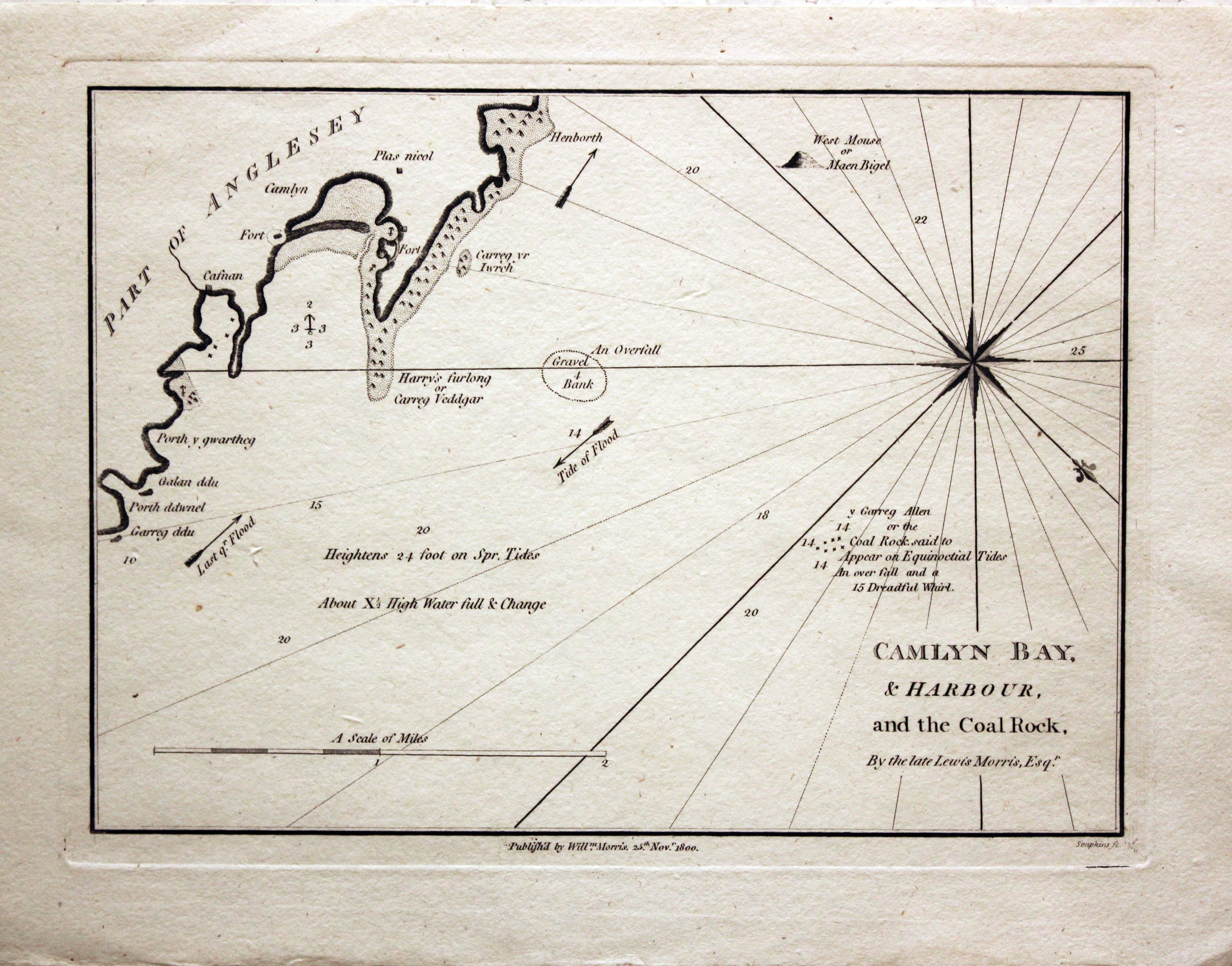 Camlyn Bay, Anglesey by William Morris, 1800  Camlyn Bay, Anglesey by William Morris, 1800