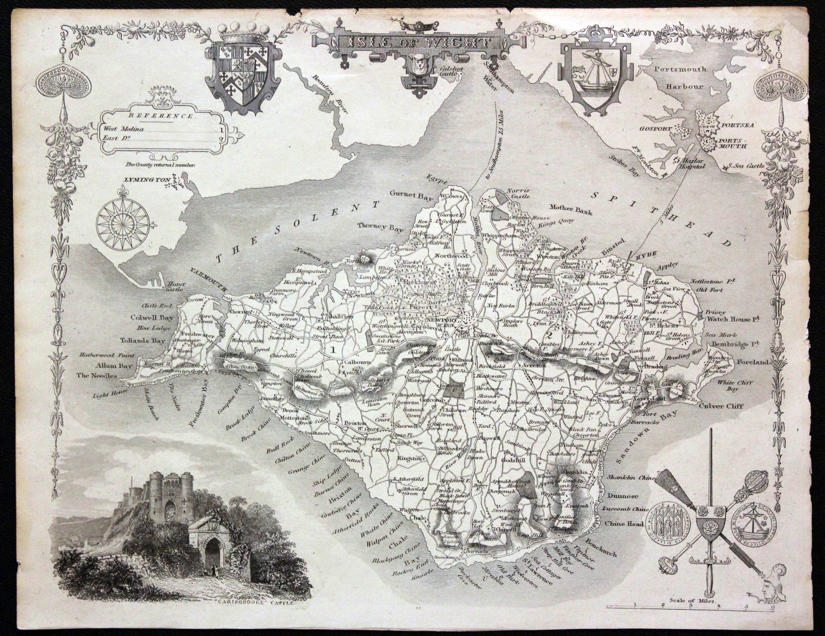 Map of the Isle of Wight by Thomas Moule  Map of the Isle of Wight by Thomas Moule