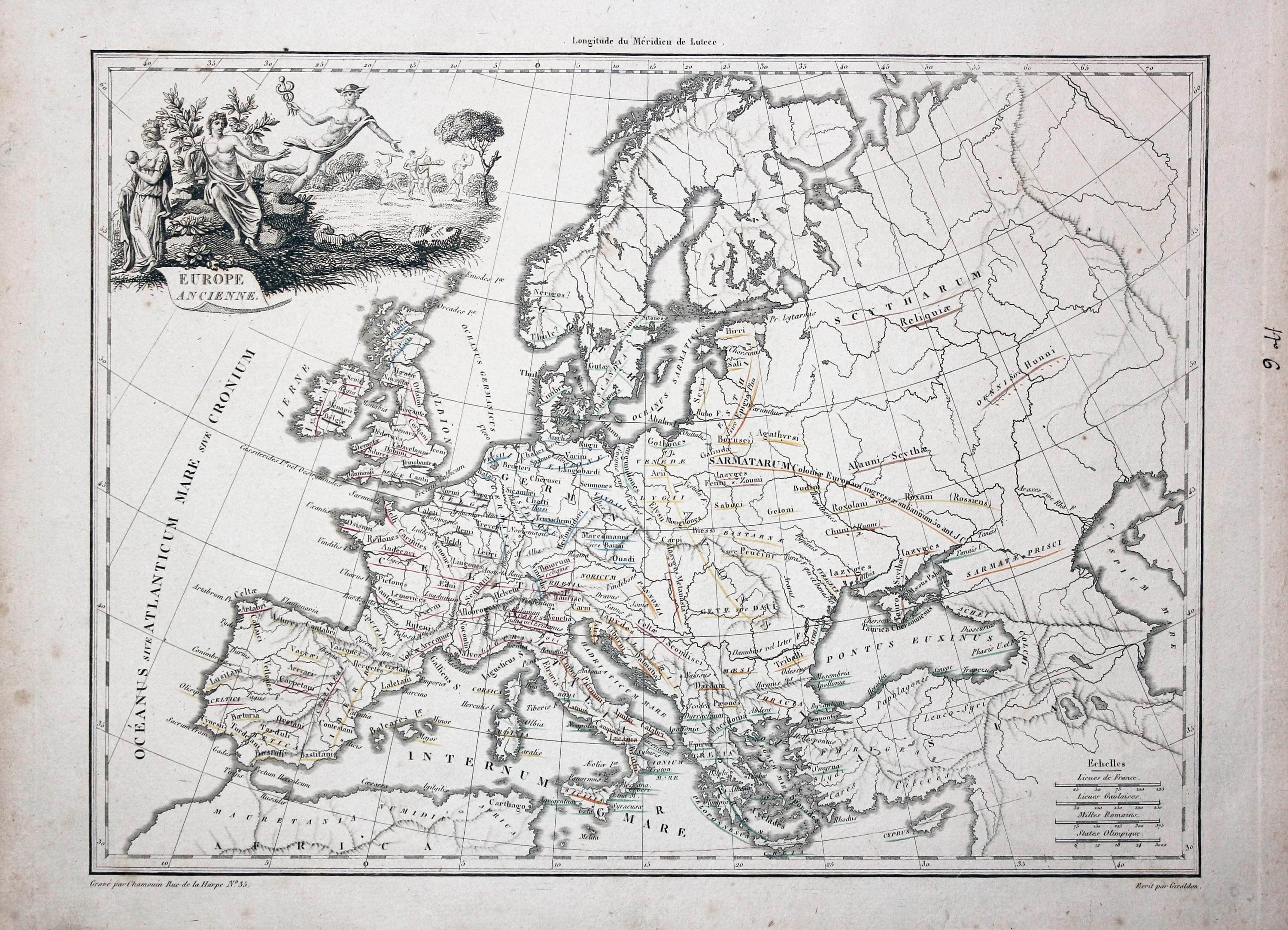 Ancient Europe, Conrad Malte-Brun 1812  Ancient Europe, Conrad Malte-Brun 1812