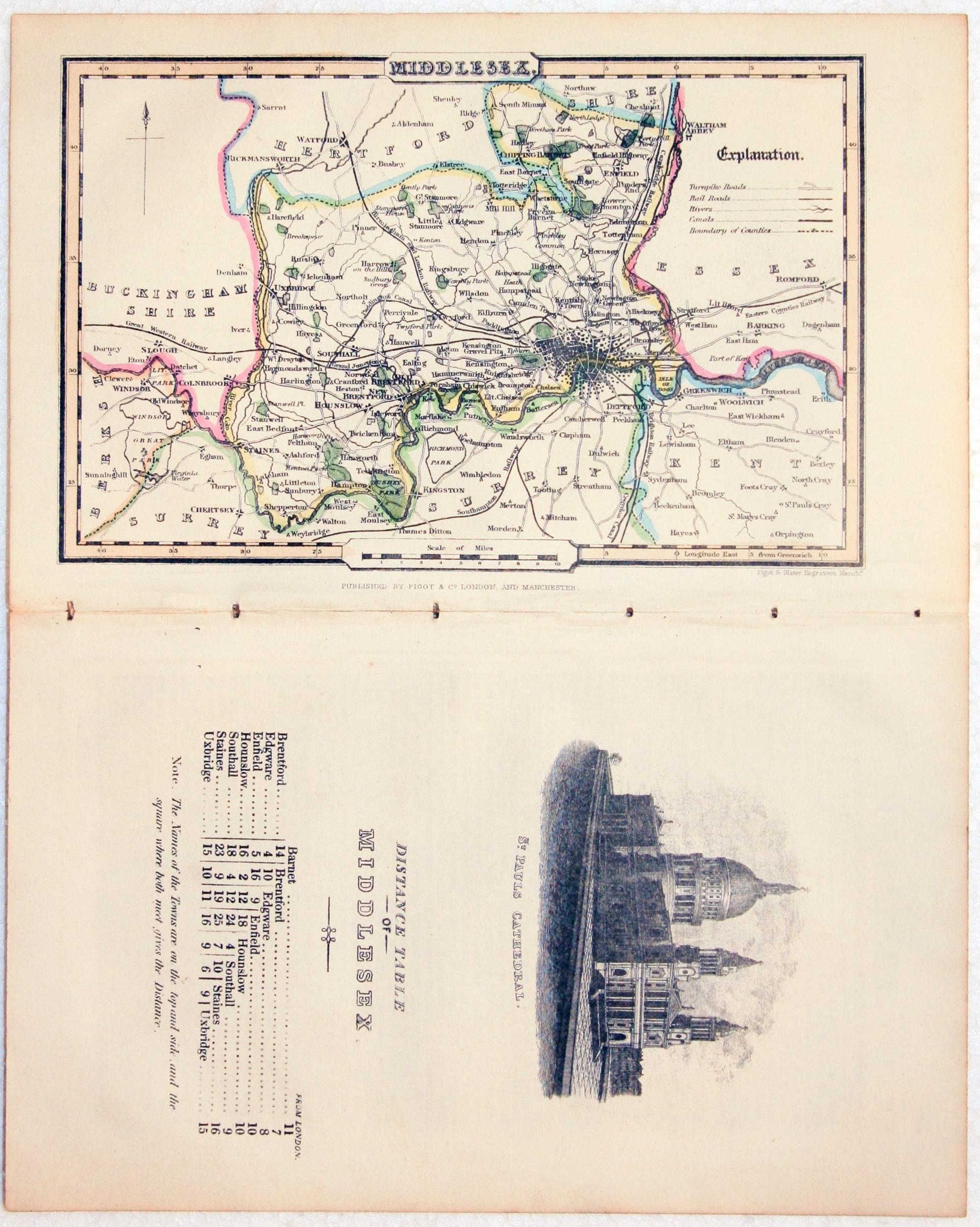 Map of Middlesex by James Pigot  Map of Middlesex by James Pigot