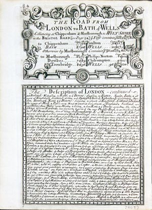 Road map Padstow to Truro. Owen/Bowen c.1730