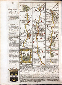  Road Map 53/54, John Owen and Emanuel Bowen, 1755 