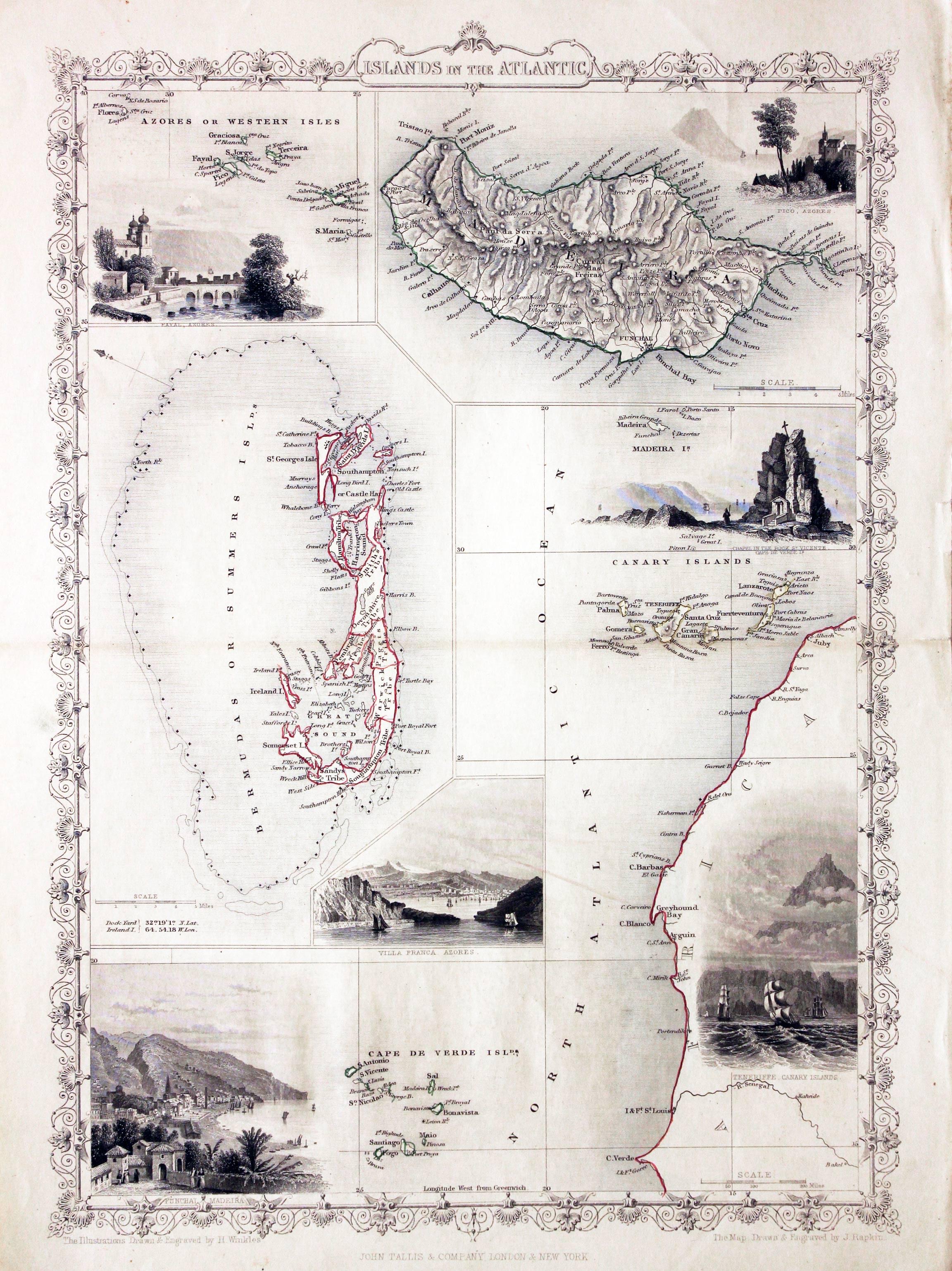 Islands in the Atlantic, John Tallis, c.1850  Islands in the Atlantic, John Tallis, c.1850